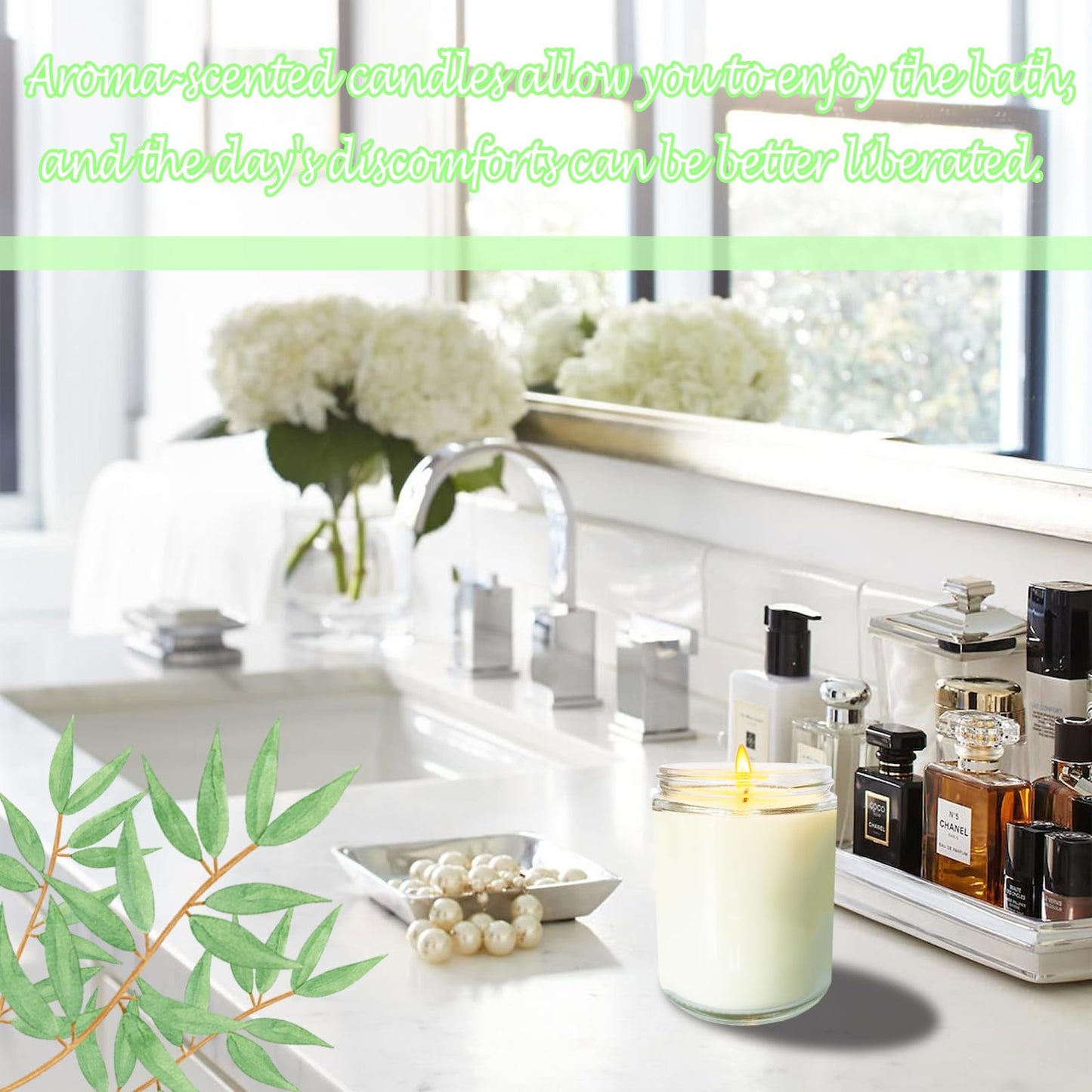 Veiuwa 24 Pcs 6 Oz Eucalyptus Scented Soy Candles Set,Mason jar Bulk Candles for Gifts,Aromatherapy Candle,Great Stress Relieving Scented Candle for Girls as a Gift for Birthdays, Weddings and More!
