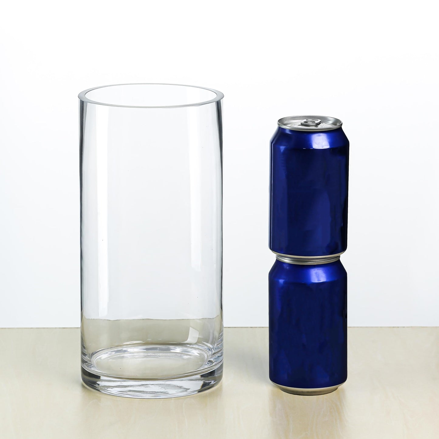 CYS Excel Glass Cylinder Vase (H:10" D:5") | Multiple Size Choices Glass Flower Vase Centerpieces | Hurricane Floating Candle Holder Vase