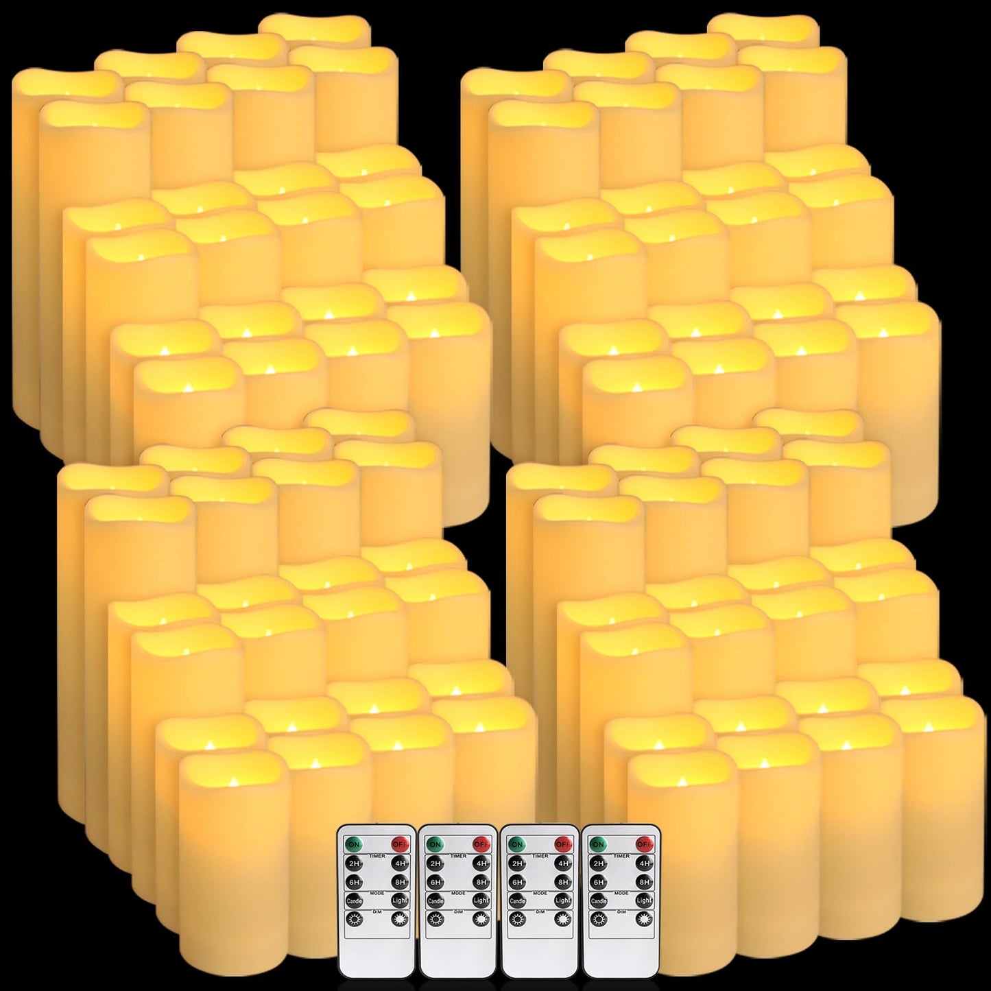 Wfmolcand 96-Pack LED Flameless Candles with Remote Control - Perfect for Home, Parties, and Special Occasions - Create a Magical Ambiance Effortlessly(Three Sizes)