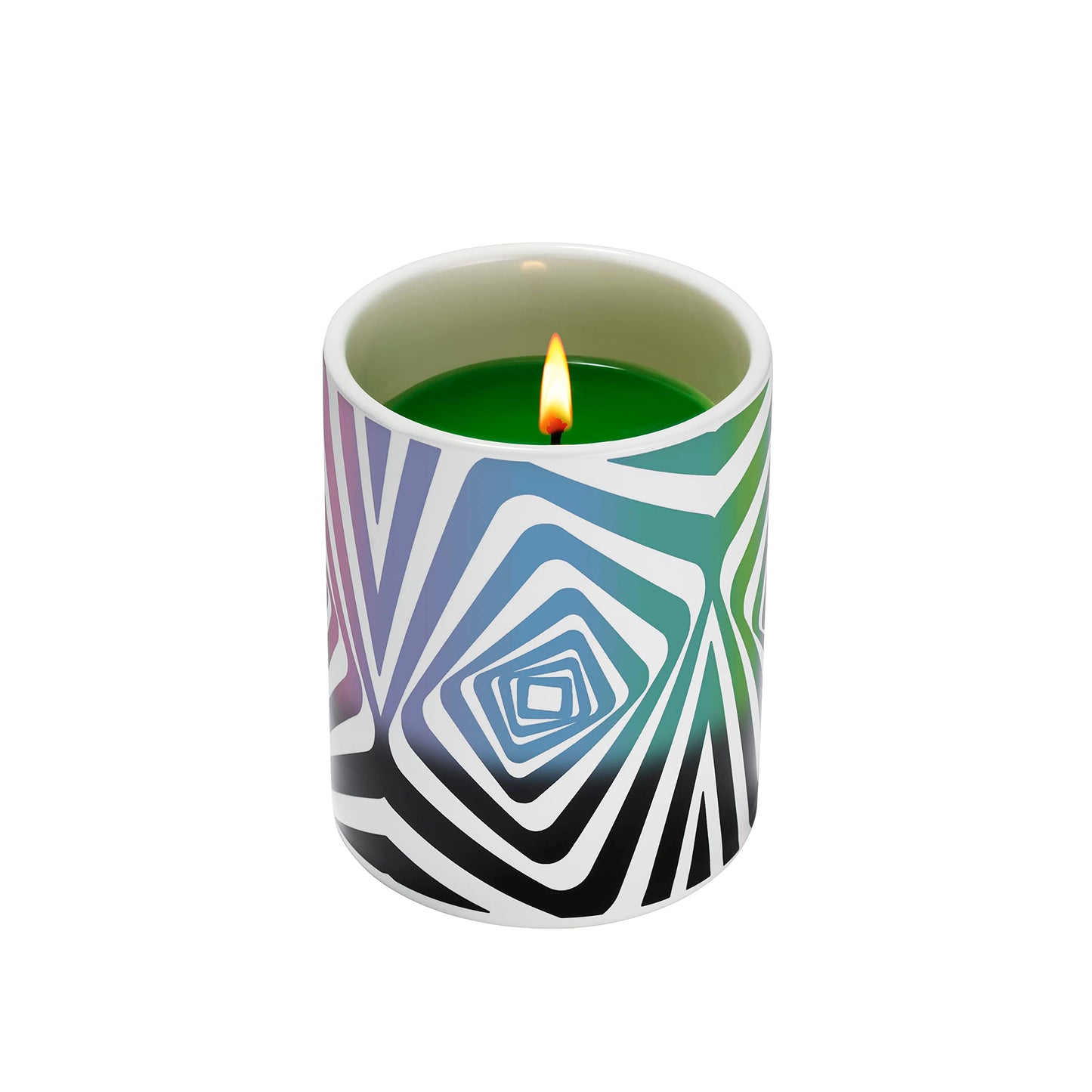 Glo Zone Slow Color-Changing Ceramic Scented Candle, 12 oz - Vibin' Green