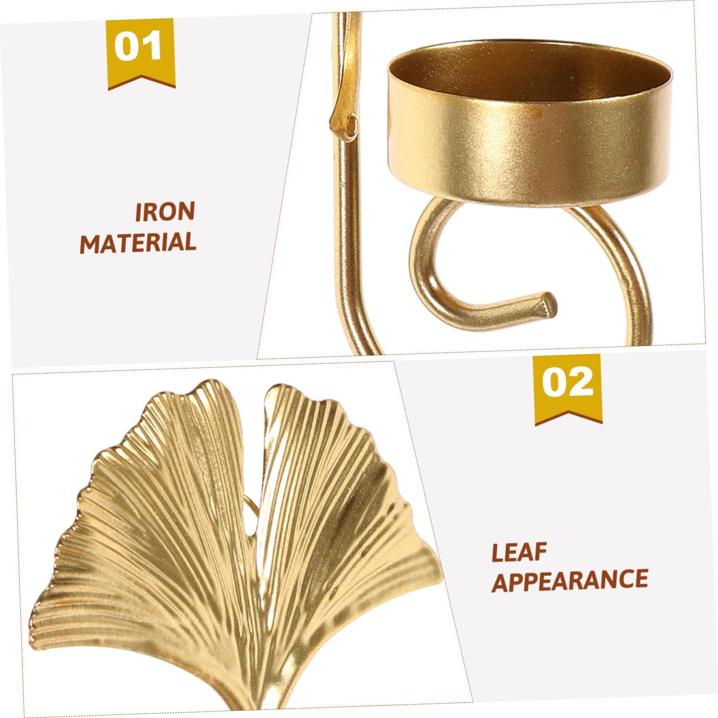 Holibanna Retro Elegant Leaf Wall Hanging Candle Holder Metal Candle Sconces Home Decor