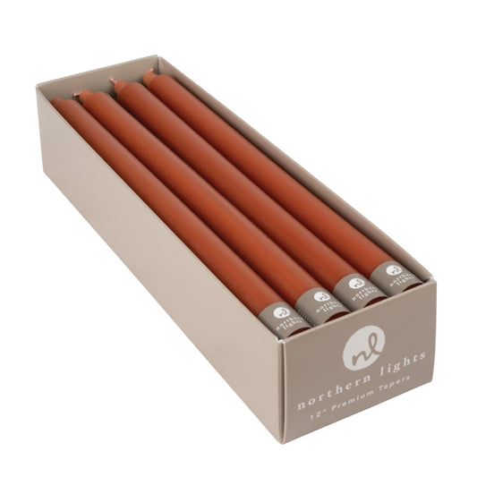 Northern Lights Candles - 12" 12pk Tapers - Terra Cotta - 72799