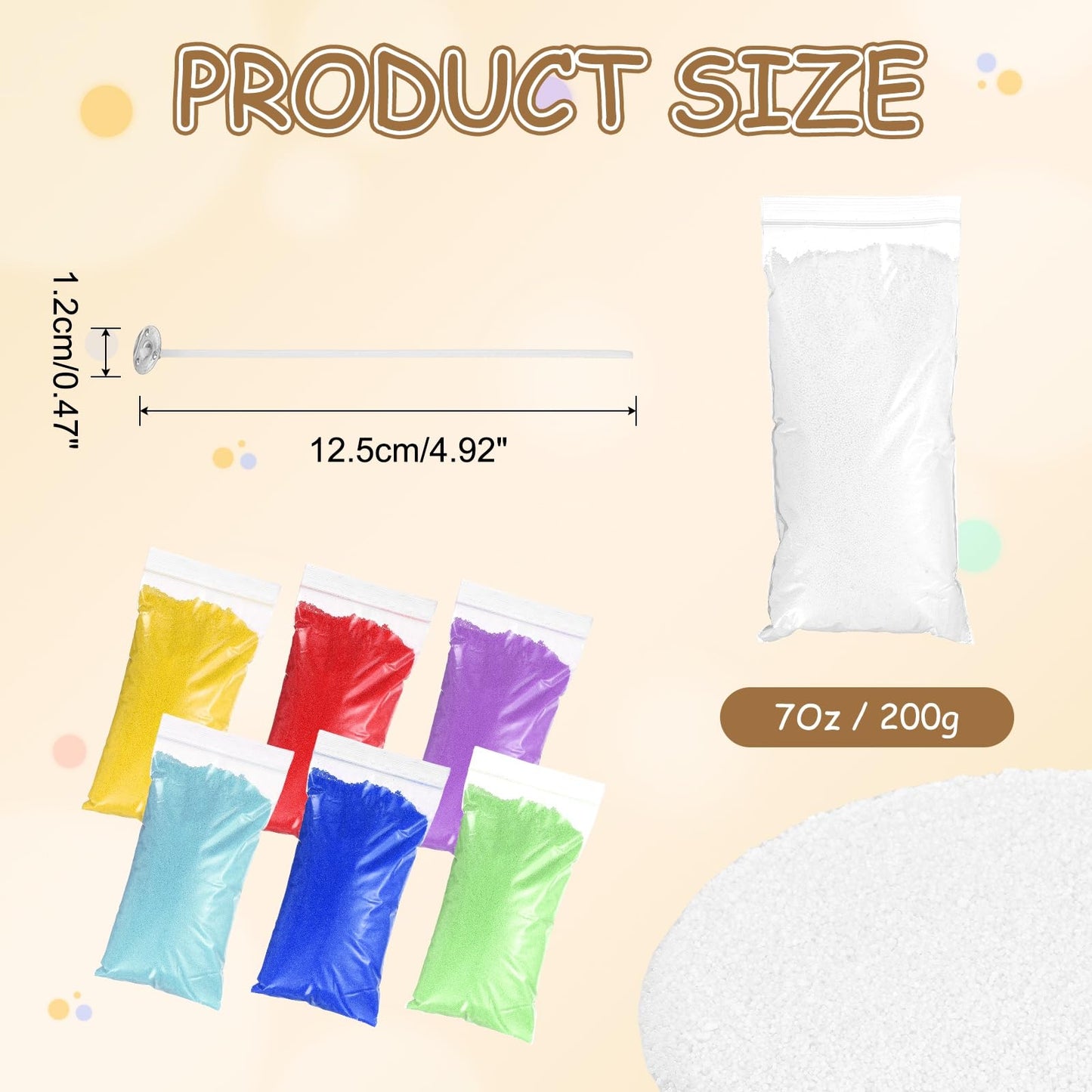 MECCANIXITY Pearled Sand Candles with 20 Pcs Wicks 7Oz / 200g Candle Beads Refillable Powder Sand Wax Making Kit for Thanksgiving Christmas Wedding Party DIY Home Crafts, White