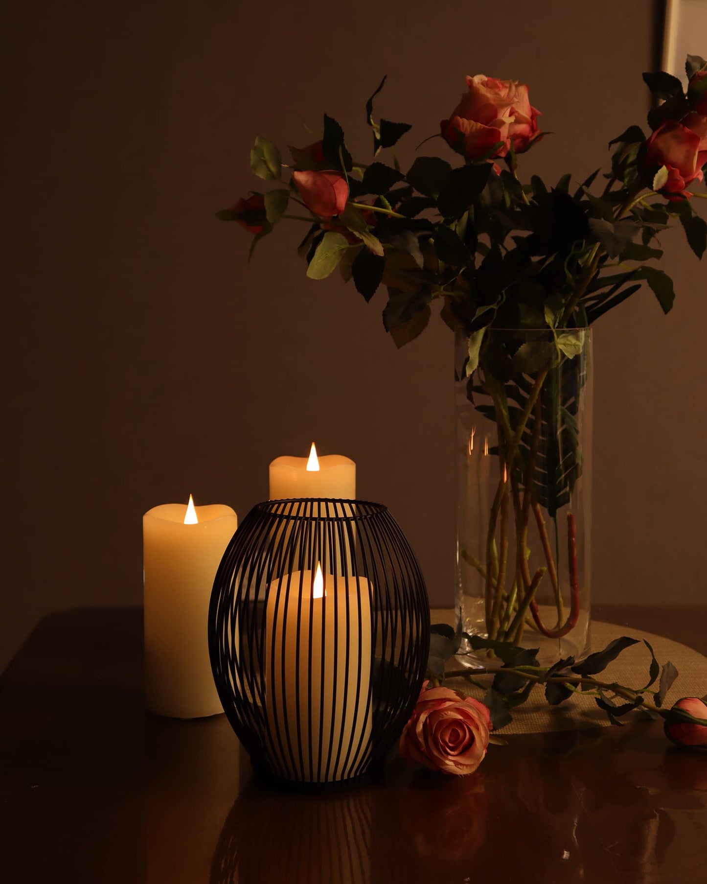 TECHLONG Flickering Flameless Candles with 3D Moving Flame Set of 3(H 5" 6" 7" x D 3"), Last 1000+ Hours Battery Operated Candles with Remote Timer, Ivory Real Wax Electric LED Pillar Candles