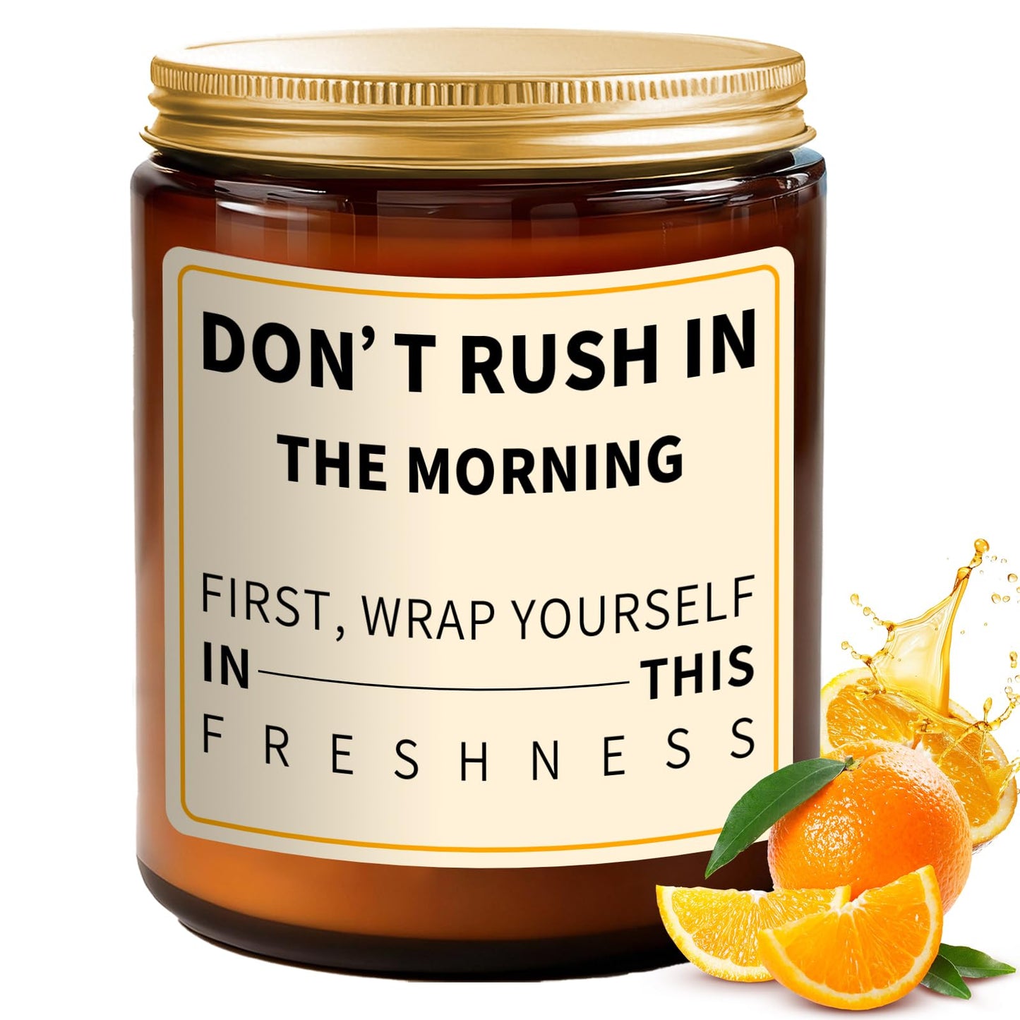 Morning Orange Scented Candle - Don't Rush on Morning - Fresh Morning Candles for Women Men, 7oz Soy Candles for Home Scented - Energy Aromatherapy Candle for Relaxation Mothers Day Gifts for Mom