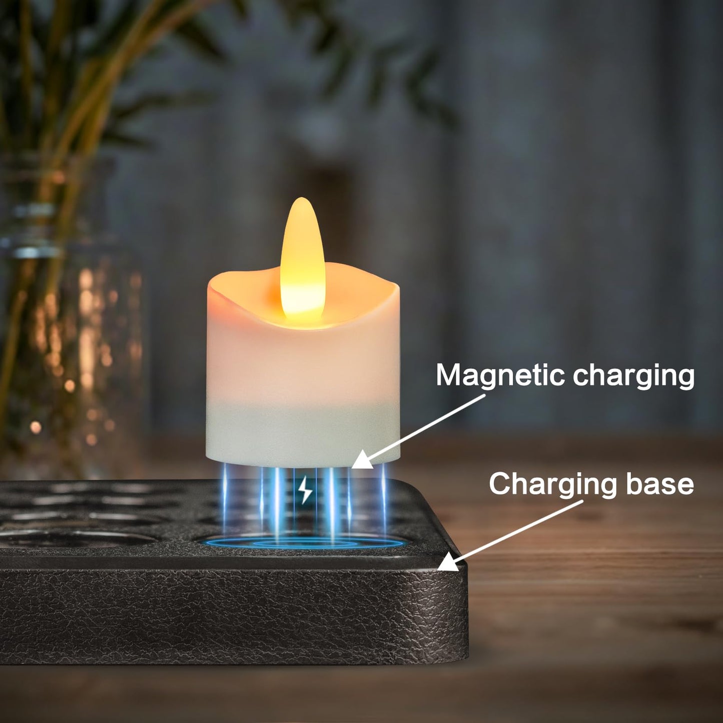 HL Flameless Candles with Remote Timer, 100+Hours Rechargeable Waterproof Battery Operated Tea Lights with Charging Base, Yellow LED Votive Floating Candles for Festival Wedding Home Party Decor-12pc