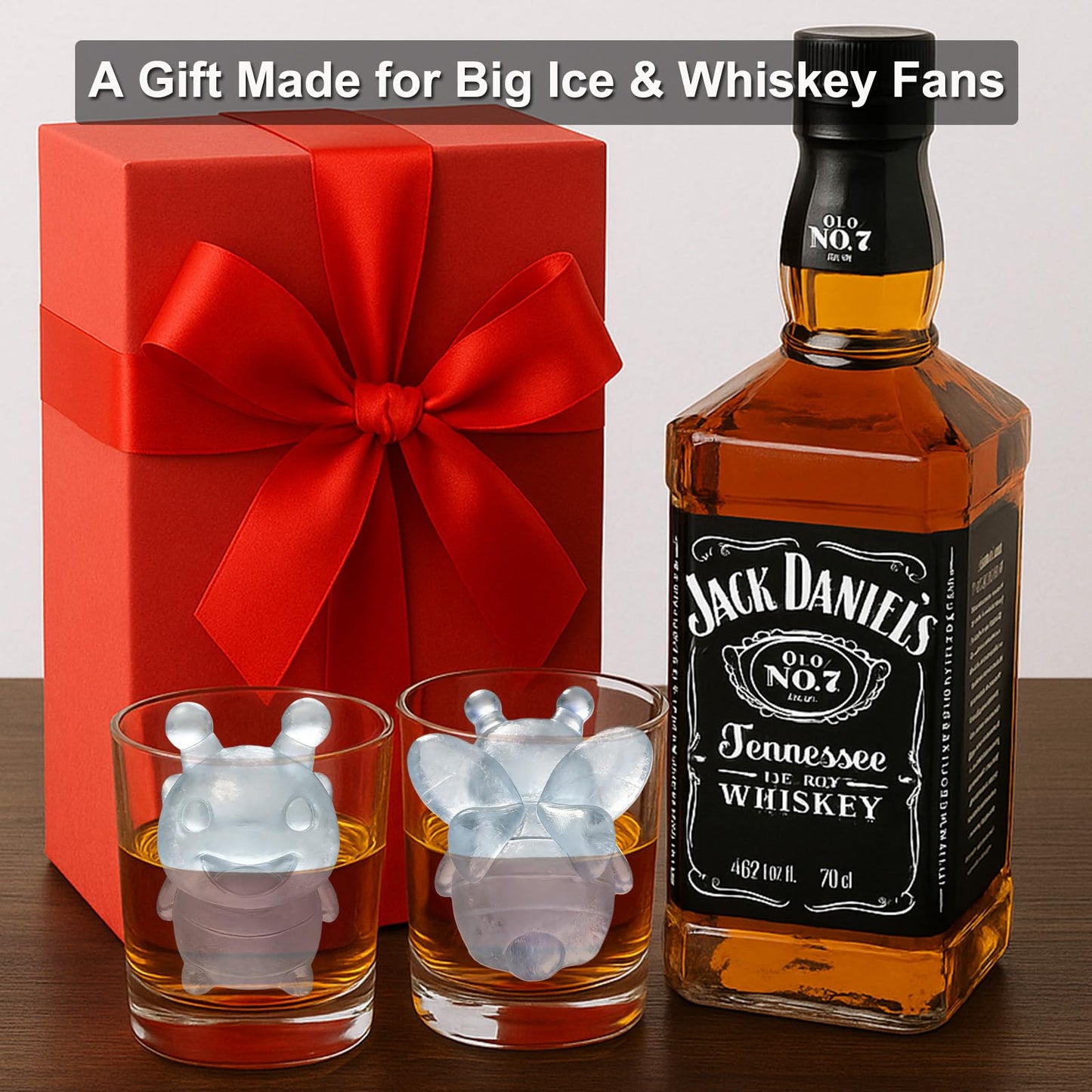 SIUPER 3D Bee Ice Cube Silicone Molds Tray for Whiskey, Cocktail, Drink, Bar; Rich Details. Fun Animal Mold for DIY Craft Taba Squishy Chocolate Soap Candle Resin Gift for Women Girls Boys; 2 Pack