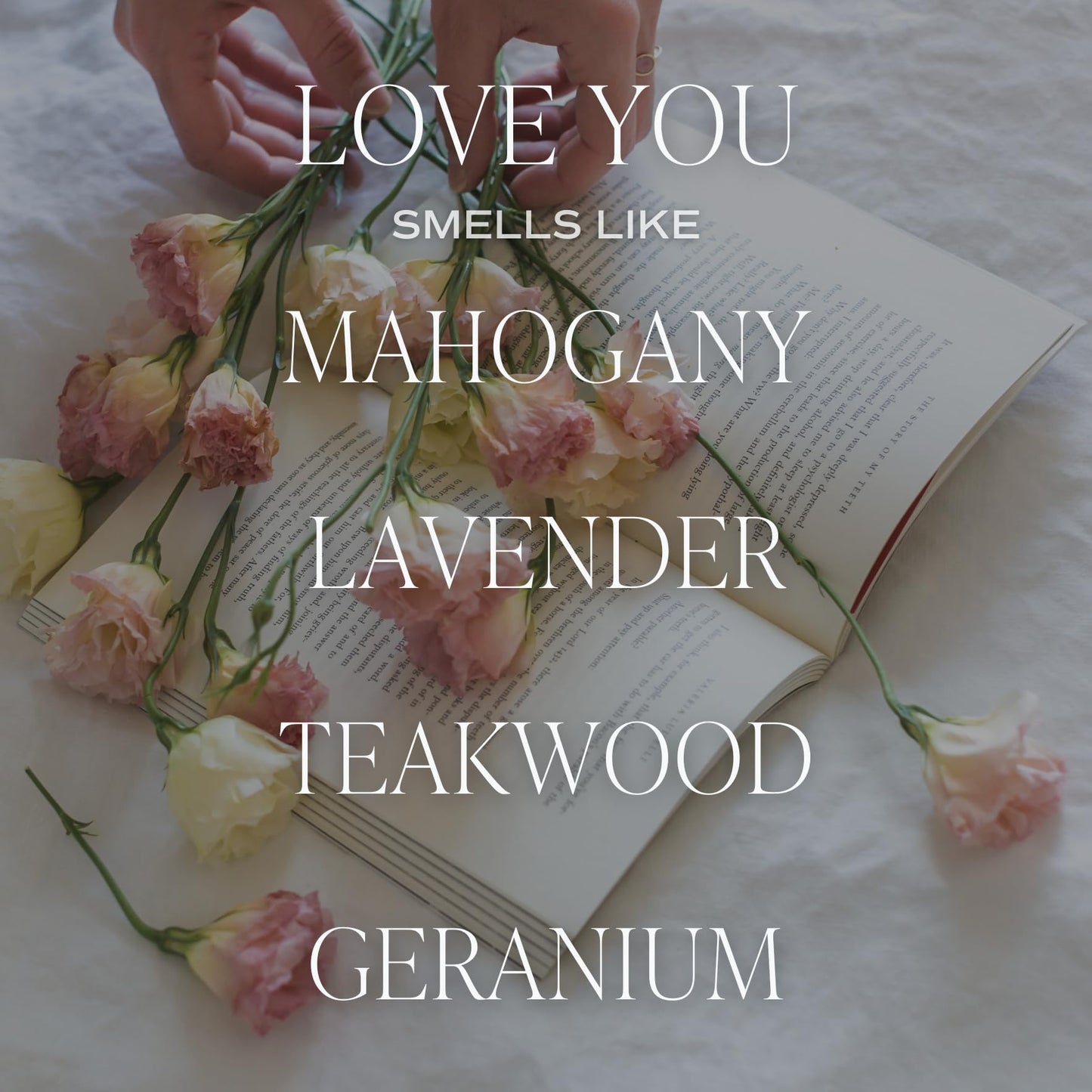 Sweet Water Decor Love You Scented Candles - Soy Candles with Fresh Lavender, Geranium, Warm Mahogany and Earthy Teakwood - Candle Wax with 40 Hours Burn Time - 9Oz Gold Lid Clear Jar Wax Candle