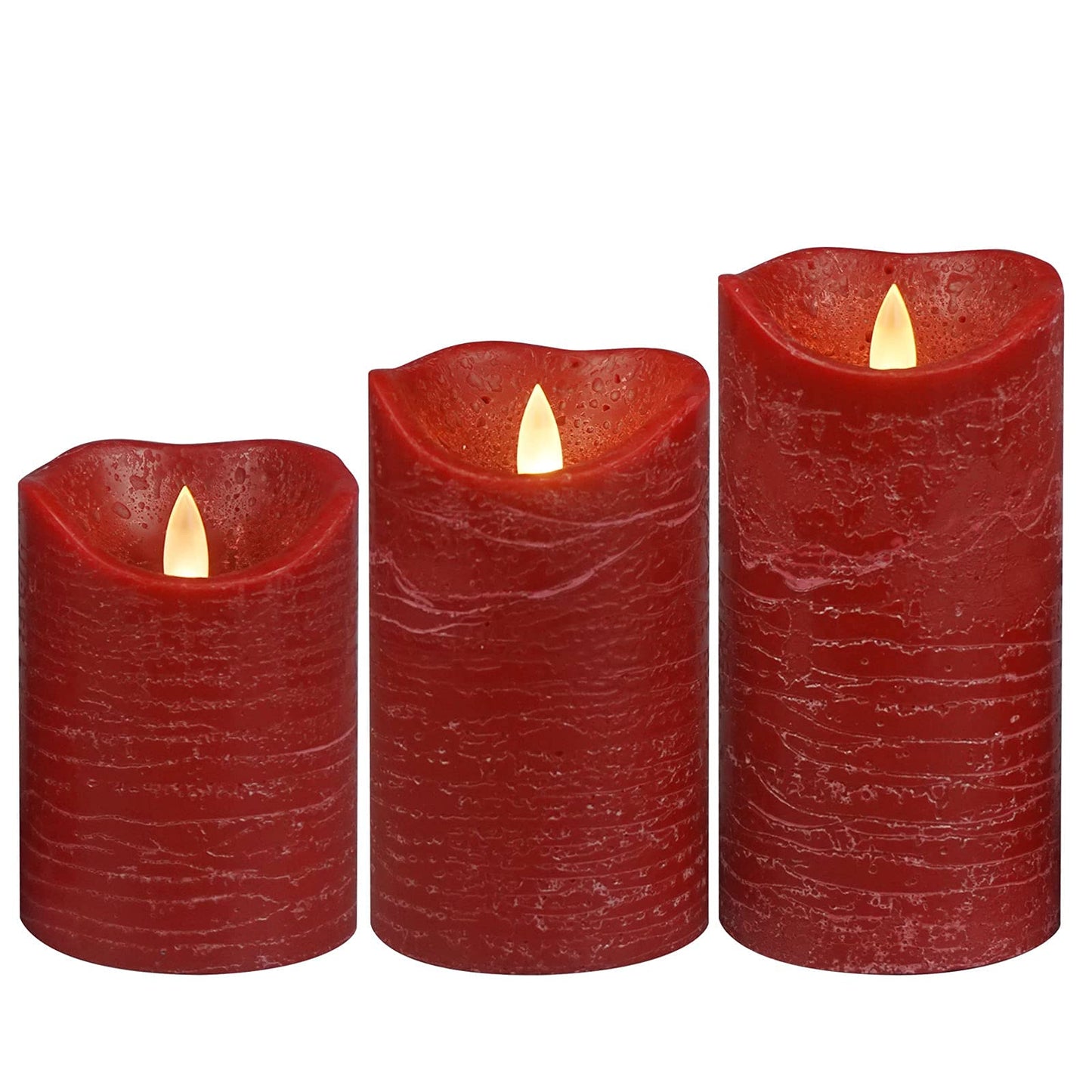 Real Wax Battery Operated Flameless Pillar Candle with Remote and Cycling Timer Realistic Flickering Electric Tall LED Light for Wedding Dinner Party Christmas Centerpiece Fireplace Decor 3 Pack Brown