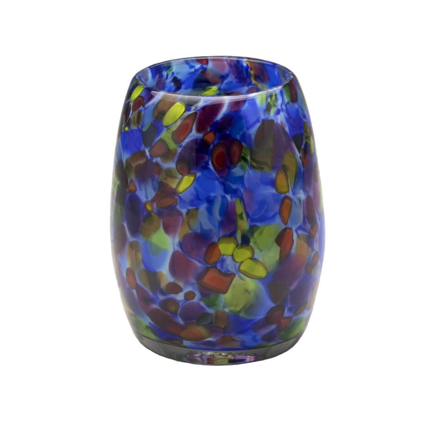 Totally Blown Glassworks Votive Candle Holder, Tea-Light, Handmade Blown Glass, Accent Vase, Centerpiece, Home Decor, Artist Dehanna Jones, Seattle, WA. (Blue MM Starry Night)