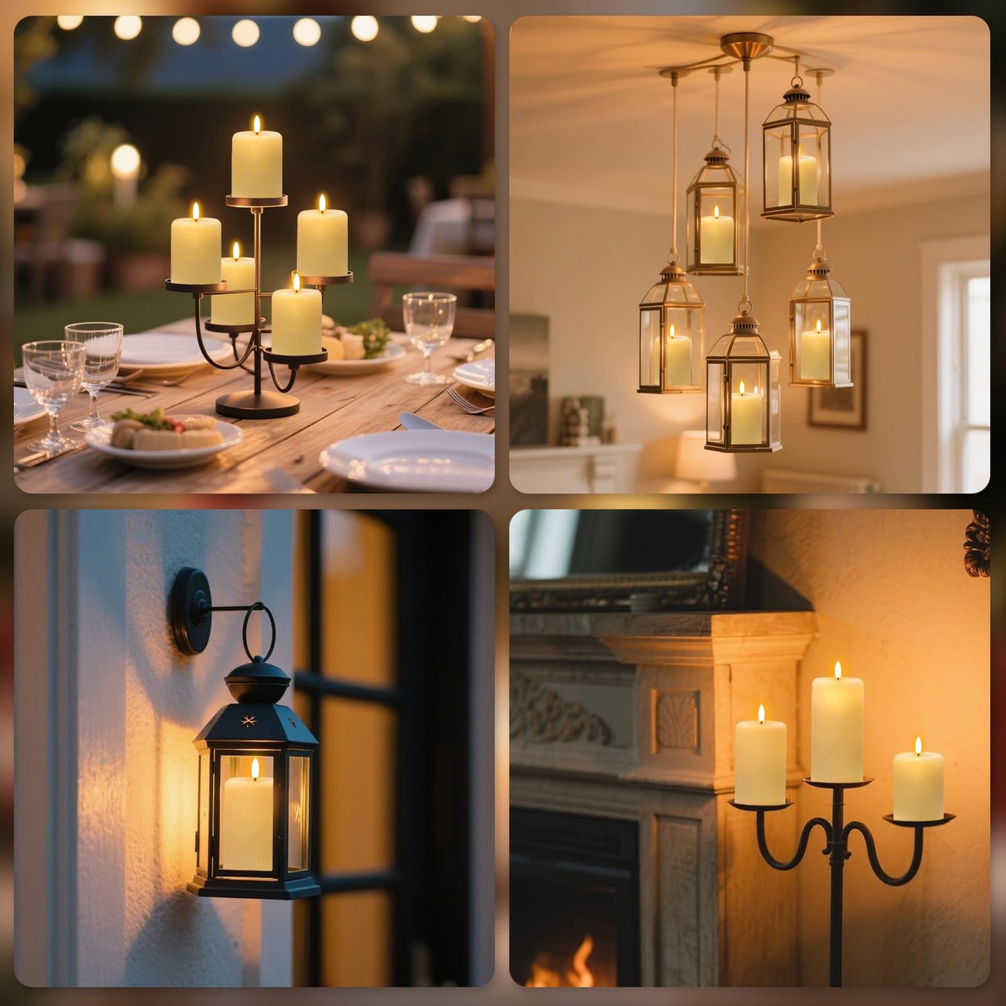 Rechargeable Candles with Remote Timer, 3 Pack LED Pillar Candles with USB Charging Base, Electric Fake Votive Candles for Wedding, Table, Halloween, Christmas Decorations (Set of 3, D3” x H4”5”6”)