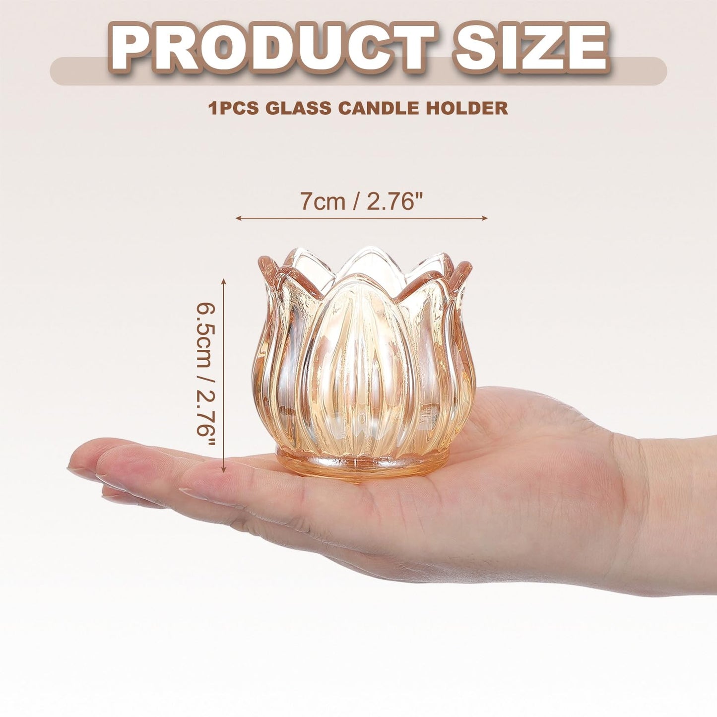 uxcell Glass Tea Light Candle Holder, Tulip Crystal Glass Votive Candle Holder for Desk Table Centerpiece, Wedding, Party, and Home Decor(Brown)