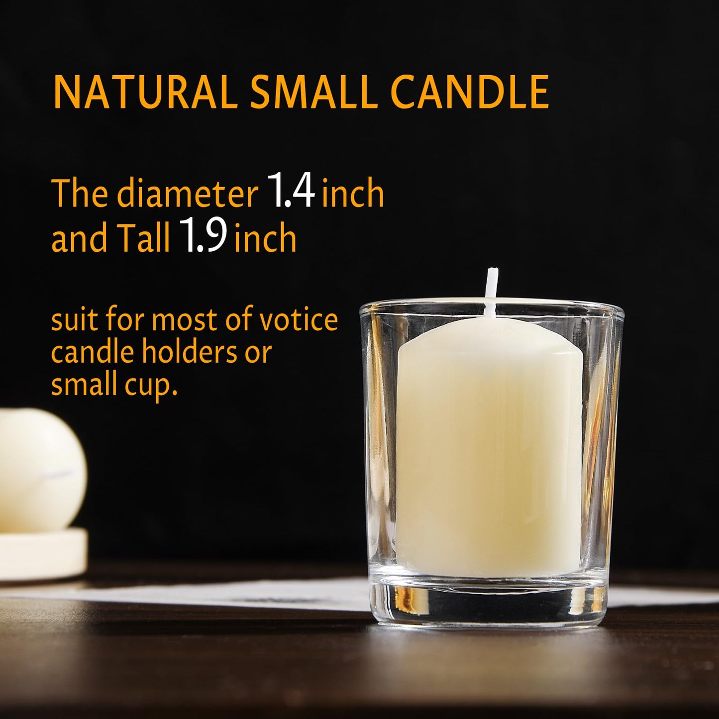 TELOSMA Pure Beeswax Candles Unscented - Natural Votive Candles Smokeless - Drippless Mini Beeswax Pillar Candle for Home, Restaurants, Parties Decorations -Pack of 24, Off White