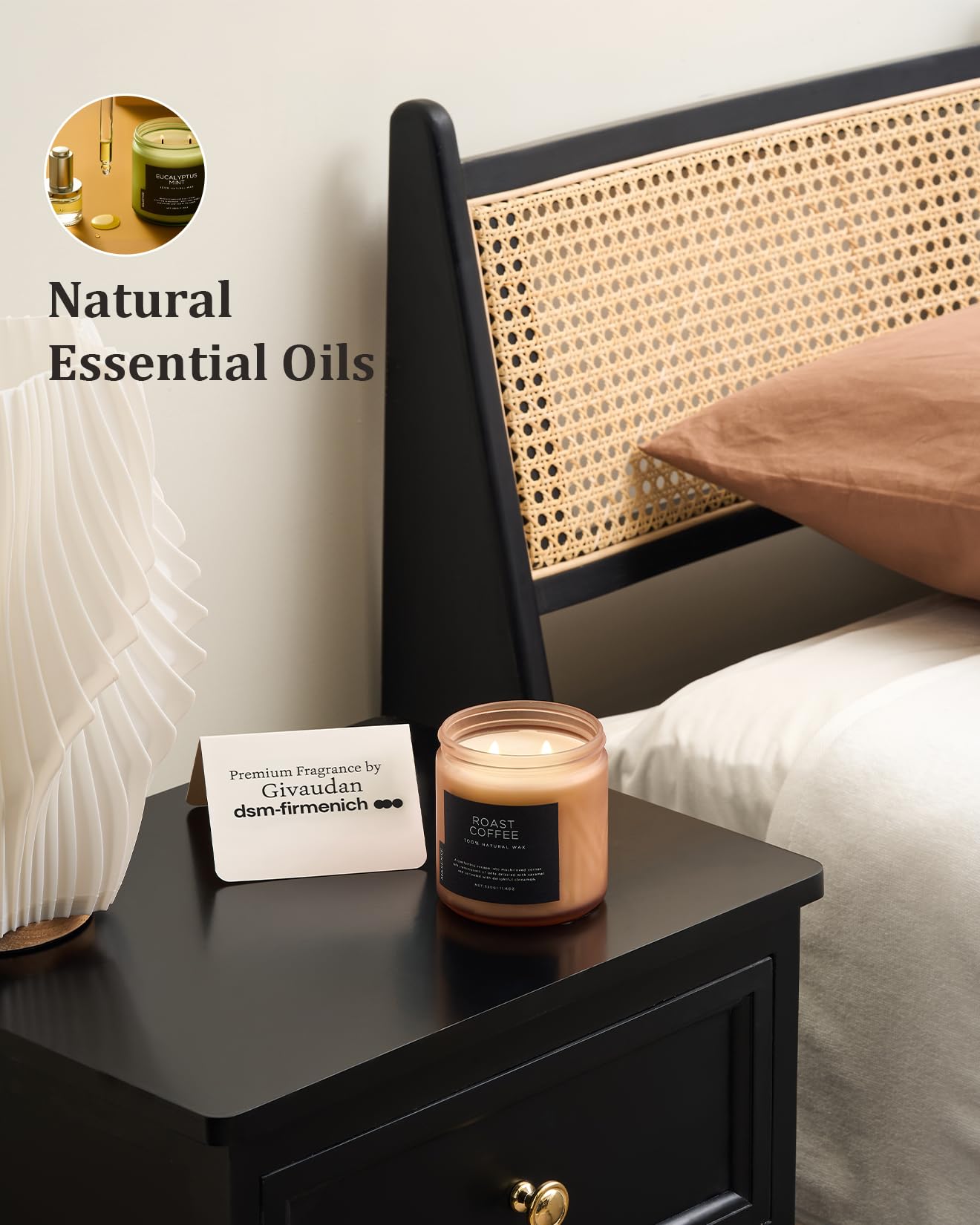 M&SENSE Coffee Home Scented Candles, 11.6oz Natural Soy Wax, 70-Hour Long Lasting, Organic Candles Non Toxic, Warm Scent for Coffee Lovers, Aromatherapy Home Fragrance for Bathroom Office