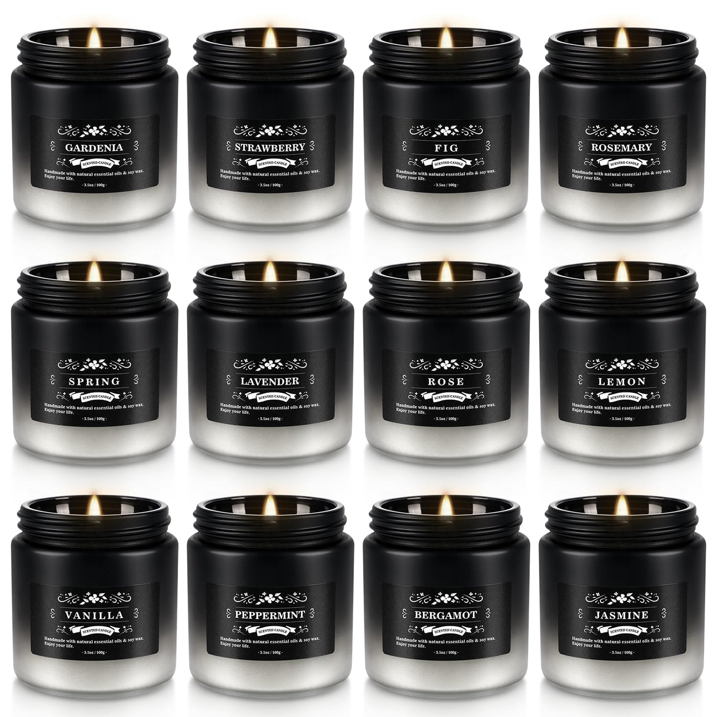 CLTNIKET 12-Pack Scented Candles Set - Men Candles for Home Scented, 3.5oz Soy Wax, Long Lasting Candle, Soy Candle Gifts Set for Men, Birthday, Valentine, Christmas, Anniversary Present