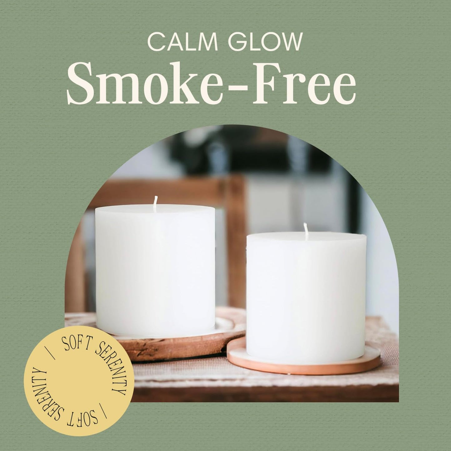 Mister Candle 4" x 4" White Pillar Candles Set of 2 – Unscented, Smokeless, Dripless Handmade Paraffin Wax Candles – Long 80 Hour Burn Time – Decorative Centerpiece & Home Decor Candle Set