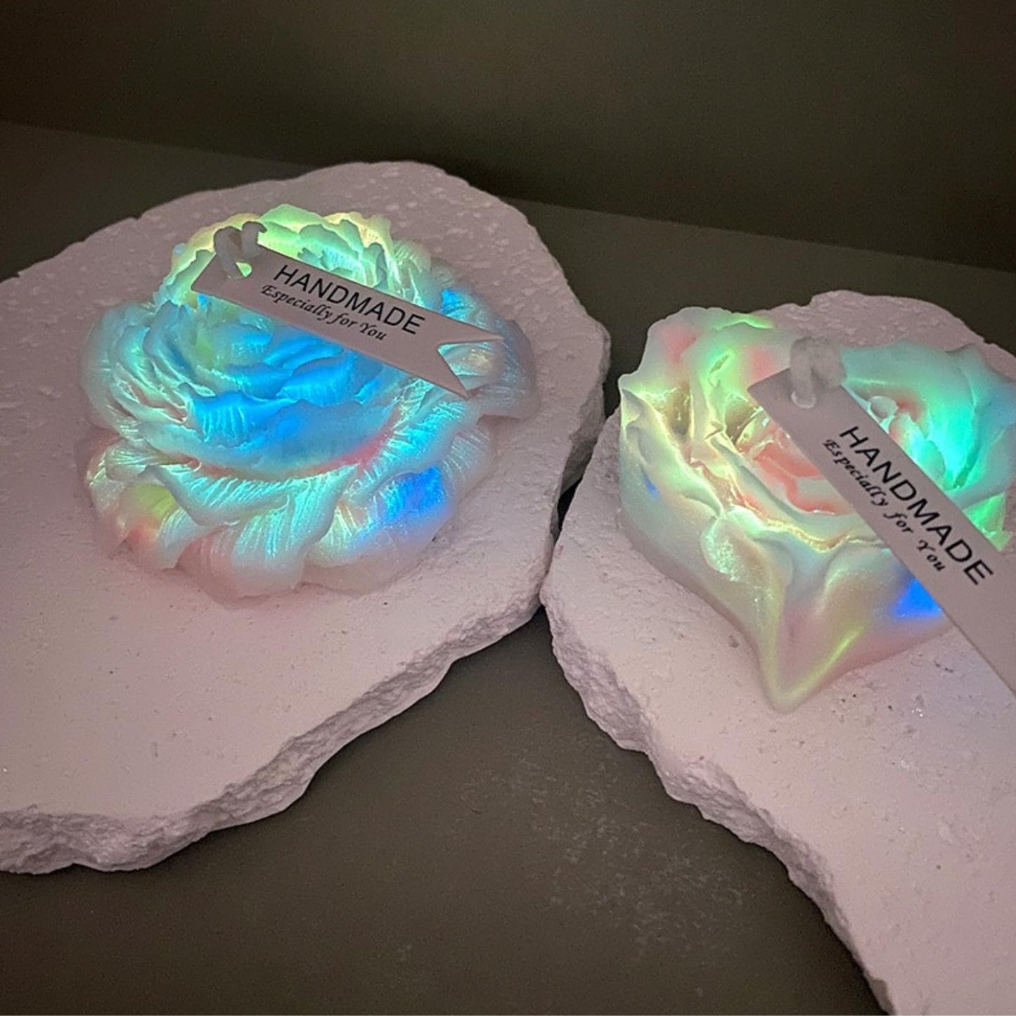 Glow in The Dark Candles for Wax Play & Massage - Low Temp Body Safe, Romantic Adult Candles (3, Heart)