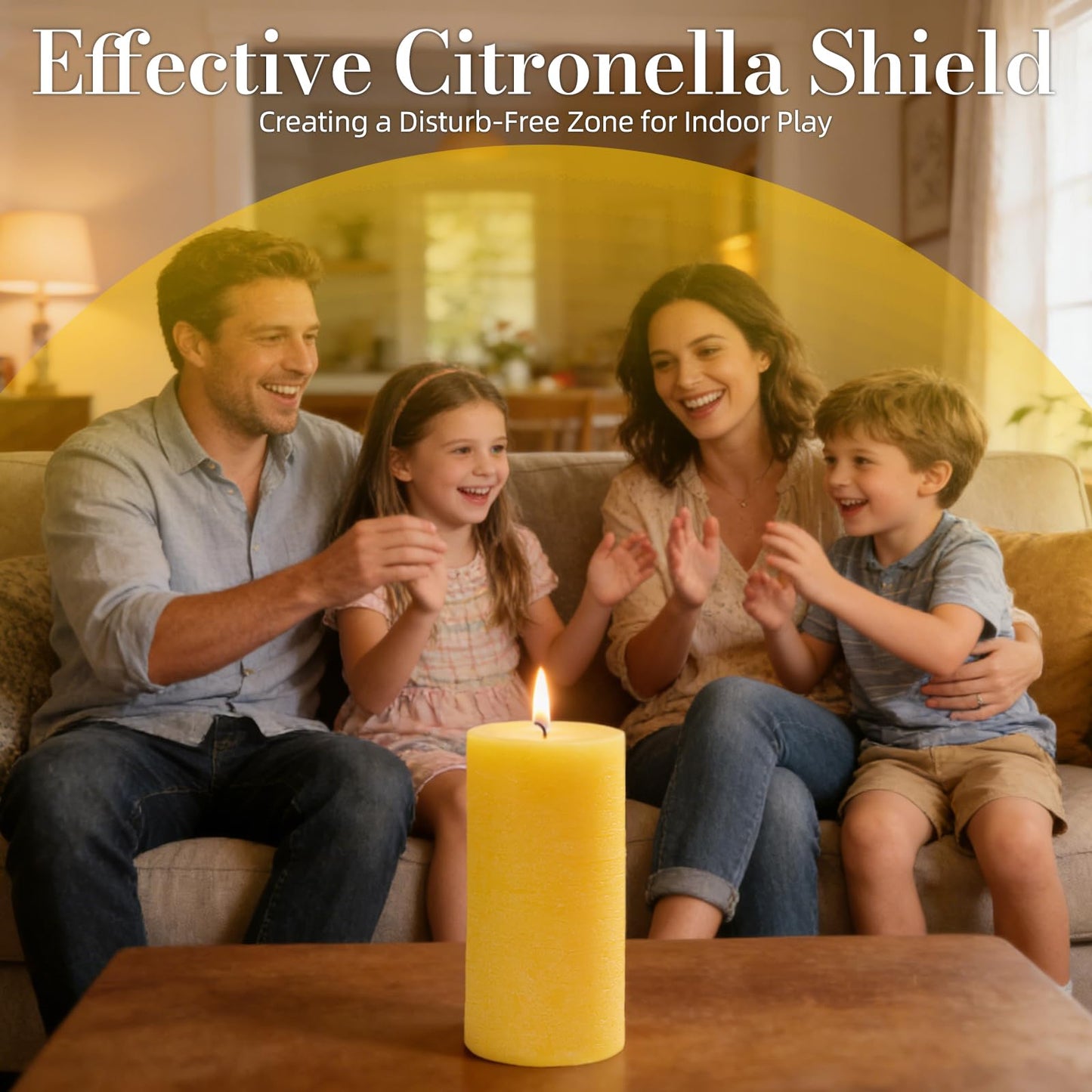 Citronella Candles Pillar, 2.8x6 Inch, 75 Hours Long Burn Time, Citronella Pillar Candle for Summer Home, Plant-Based Essential Oil Lemongrass Candle for Indoor/Outdoor