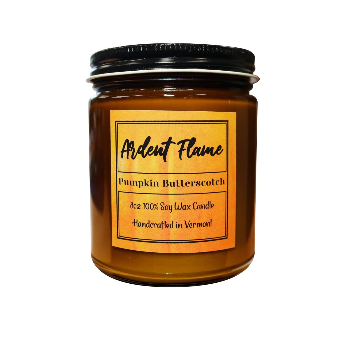 Ardent Flame Candles | Pumpkin Butterscotch | 100% Natural Soy Wax Candle for Home Decor | Highly Scented | Premium Fragrance | Handmade in Vermont, USA | 8 oz | Long Lasting | Gift for Women and Men