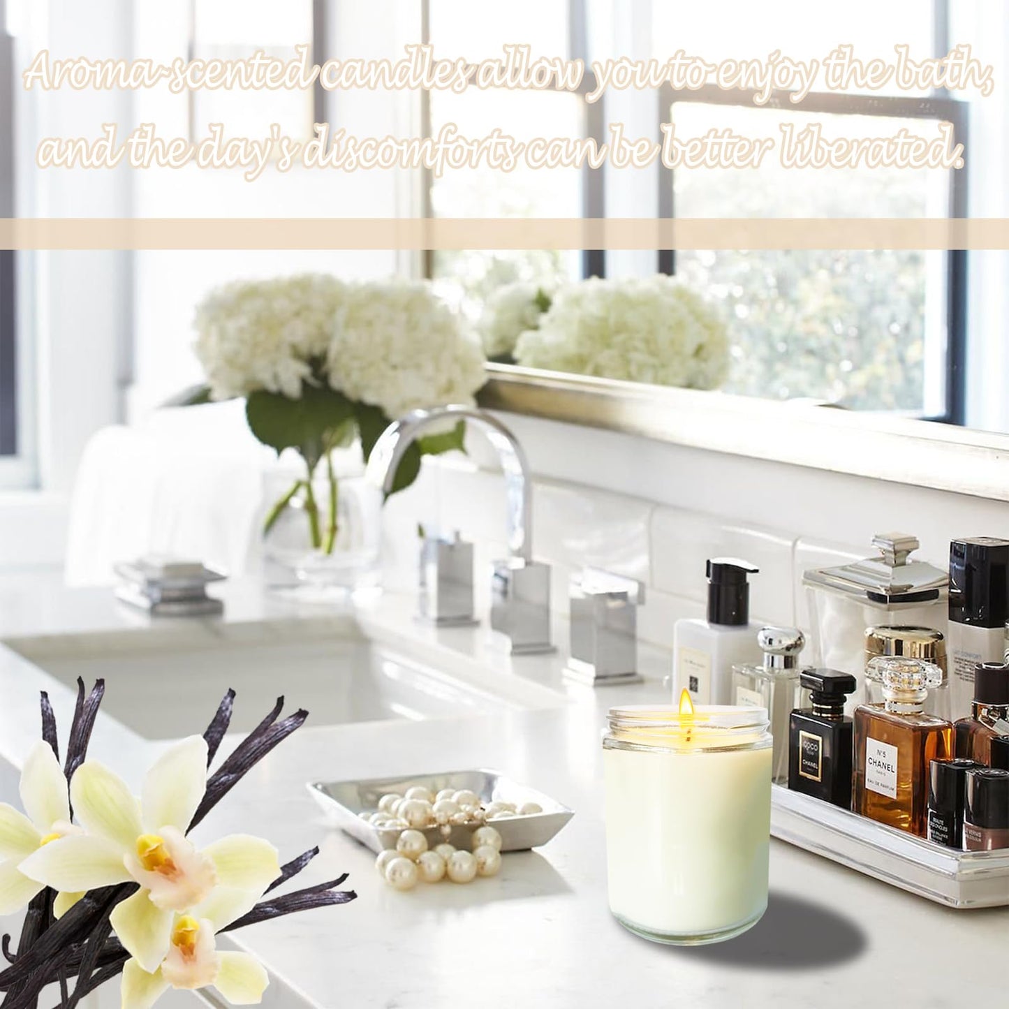 Veiuwa 24 Pcs 6 Oz Vanilla Scented Soy Candles Set,Mason jar Bulk Candles for Gifts,Aromatherapy Candle,Great Stress Relieving Scented Candle for Girls as a Gift for Birthdays, Weddings and More!