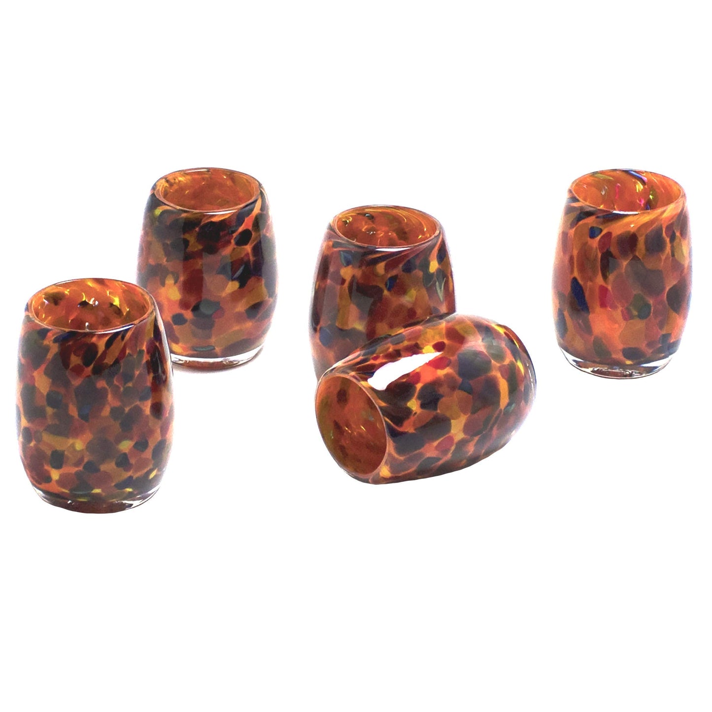 Totally Blown Glassworks Votive Candle Holder, Tea-Light, Handmade Blown Glass, Accent Vase, Centerpiece, Home Decor, Artist Dehanna Jones, Seattle, WA. (Orange MM Halloween Night)