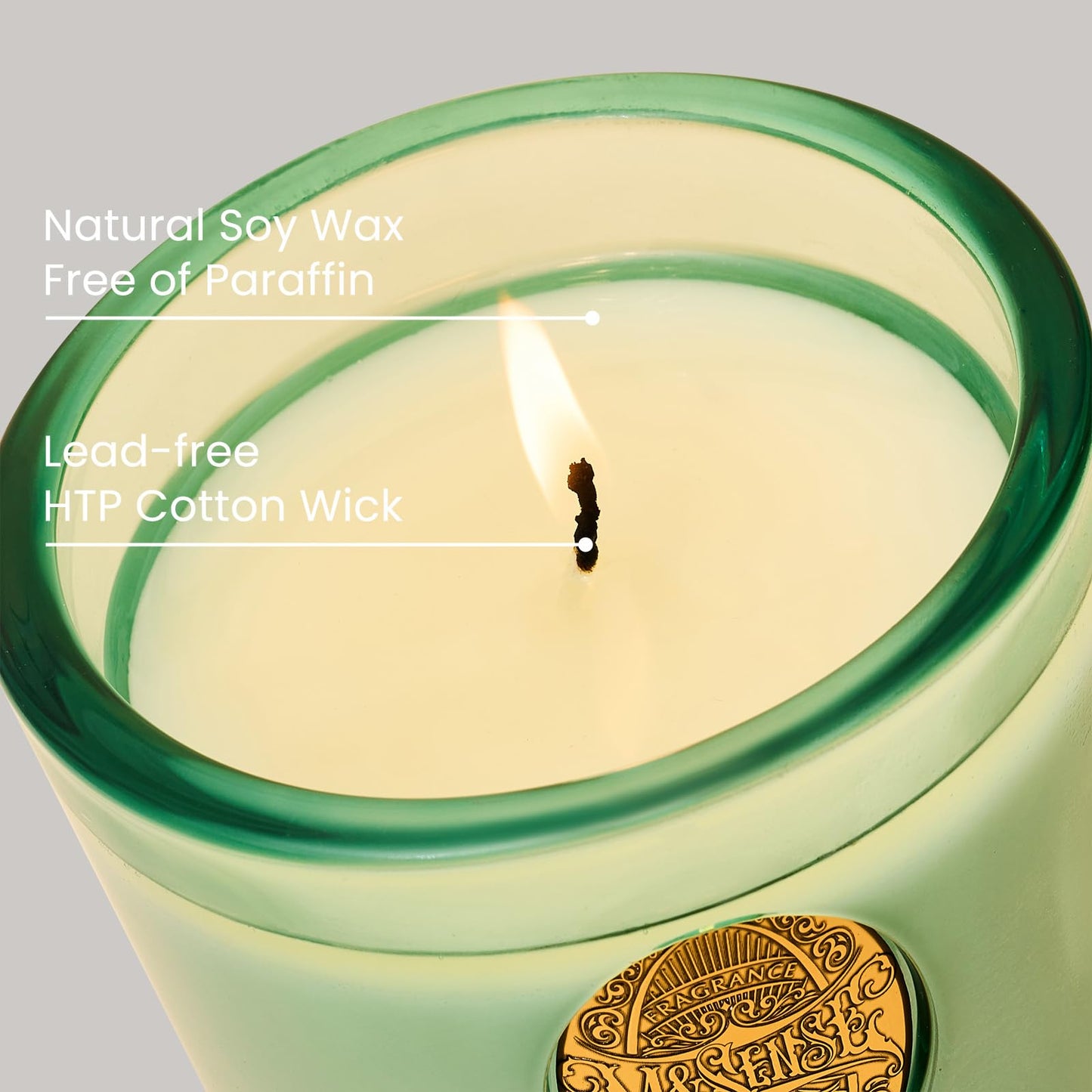 M&SENSE Natural Clean Scented Soy Candle | Fresh Linen & Neon Blue | 9.2 oz, 50H Burn Time | Luxury Scented Candle for Relaxation, Gifting, Home Décor | Ideal for Bedroom, Office, Party Ambiance
