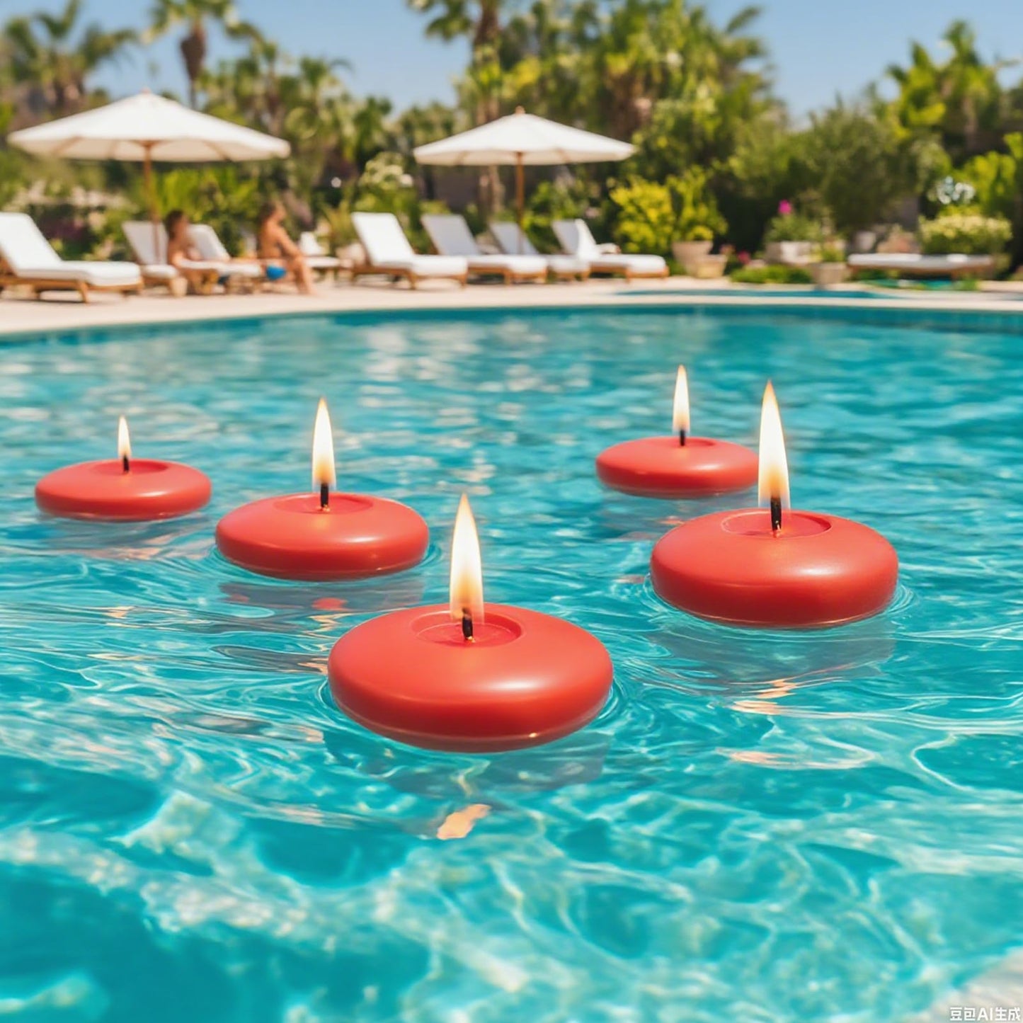 3 inch Floating Candles 36 Packs Red Floating Candle for Centerpieces 8-9 Hours Floating Candles 3” Water Candles for Cylinder Vases, Pool, Wedding, Mother's Day, Party