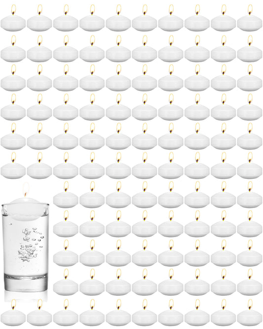Treela 80 Pcs 1.73 Inch Unscented Floating Candles, Dripless Tealight Candles Home Decorations, Cute and Elegant Burning Candles for Wedding Vases Centerpieces Party Accessories (White)