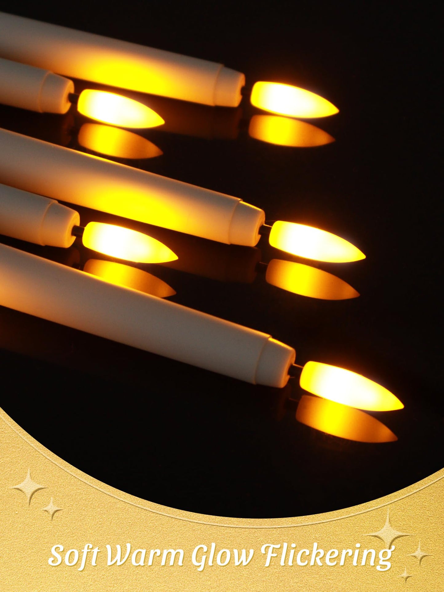 Warmhere 12 Pcs Flameless Taper Candles with Remote Timer, 11" Long Battery Operated Taper Candles, Flickering 3D Flame, Plastic Fake LED Candlesticks for Home Wedding Party Holiday Decor, White