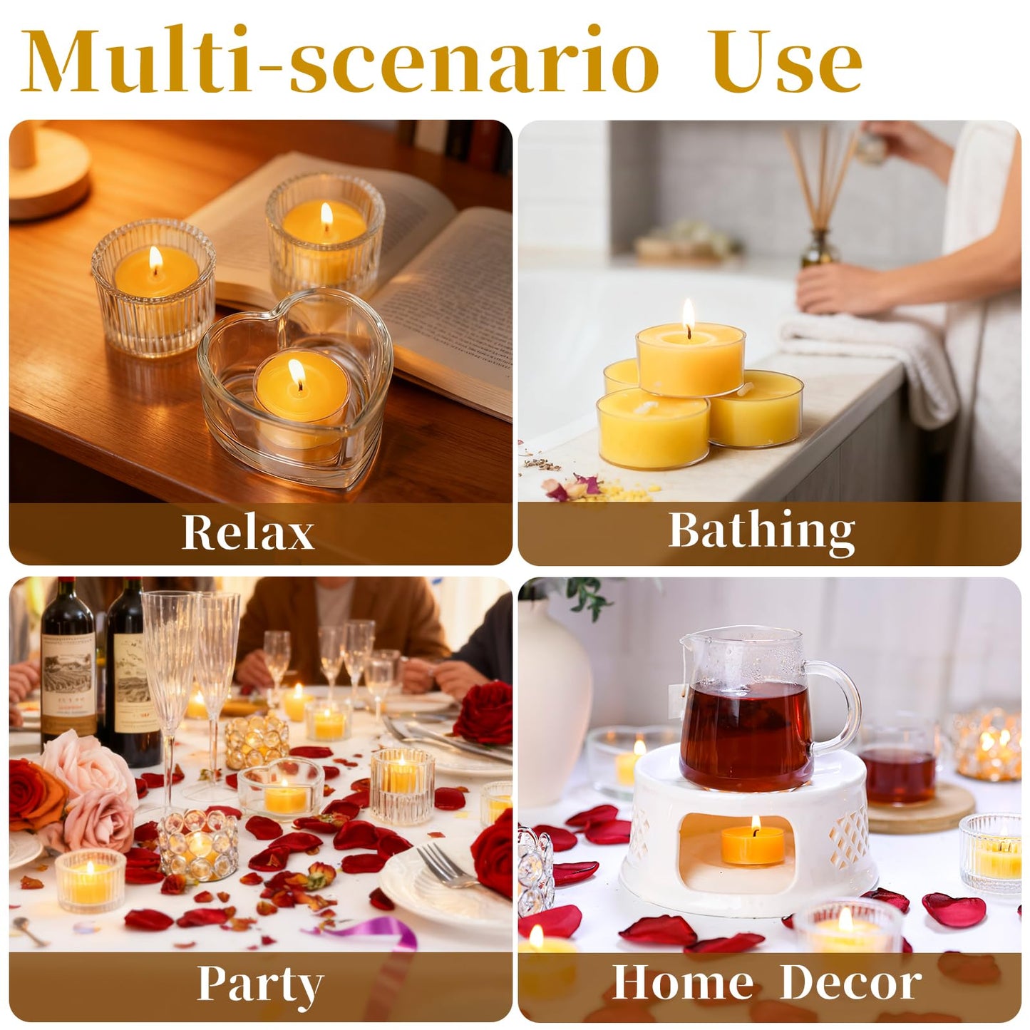 20 Packs Beeswax Tealight Candles Bulk,4 Hours 100% Pure Beeswax Tea Lights Candle in Clear Cup,Natural Scent Bees Wax Candles Small Smokeless Clean Burning Perfect for Home Decor for Party Christmas