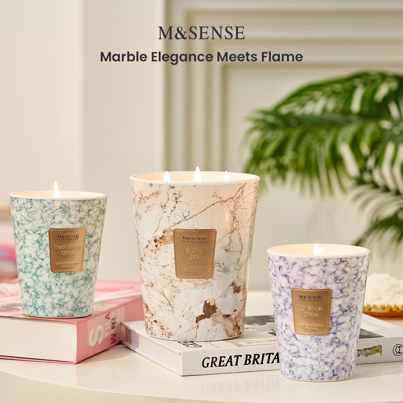 M&SENSE Extra Large Summer Candle 35oz 150H Summer Night Scented Candle, 3 Wick Highly Scented Jar Candle, XL Candles Gift for Stress Relief, Meditation, Yoga