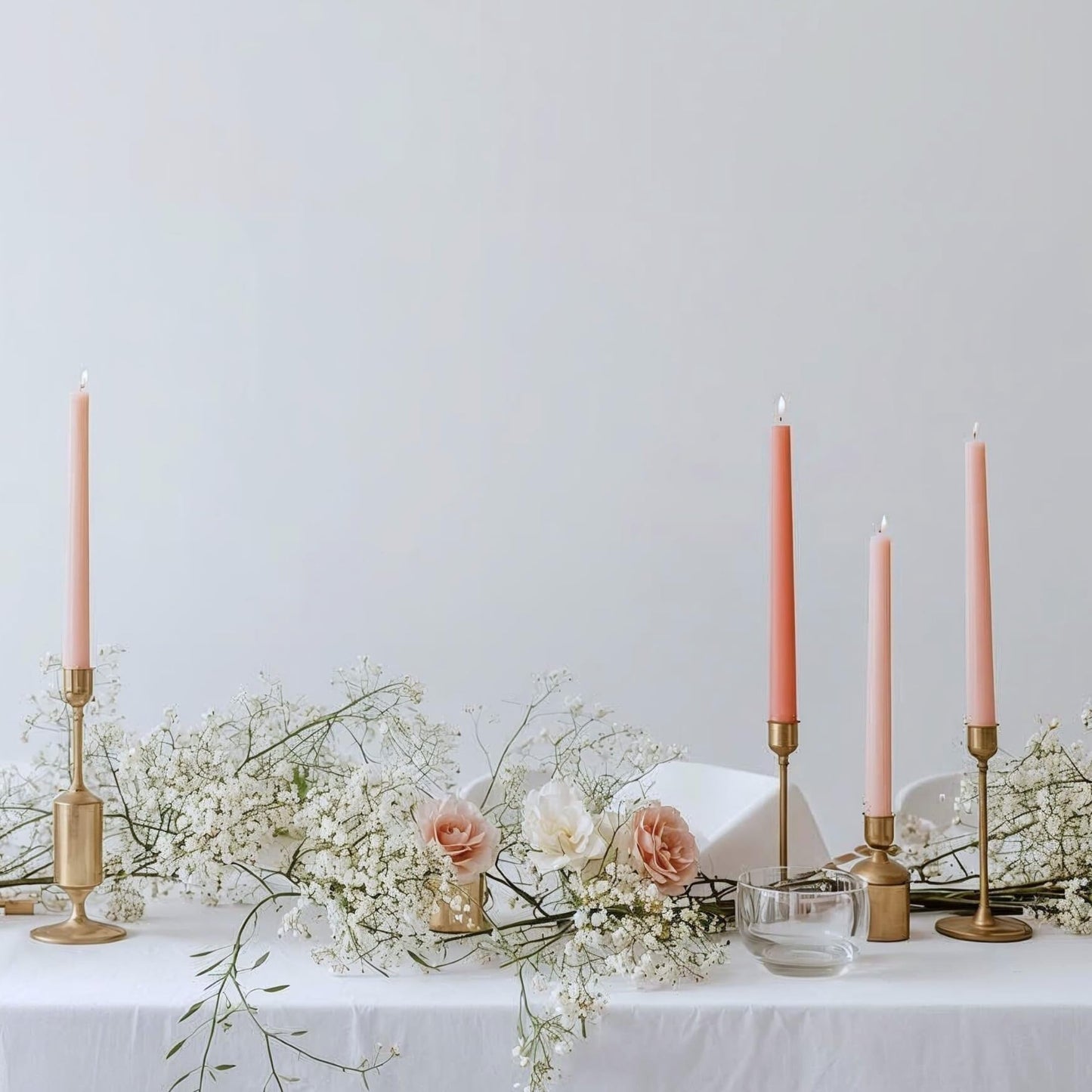 Tapered Dinner Candles - Soy & Paraffin Blend, Dinner Candles with Long-Lasting 7-Hour Burn for Stylish Homes - Candle in Curated Colors Ideal Gift for Hosts, Brides & Event Planners-Pink Clouds