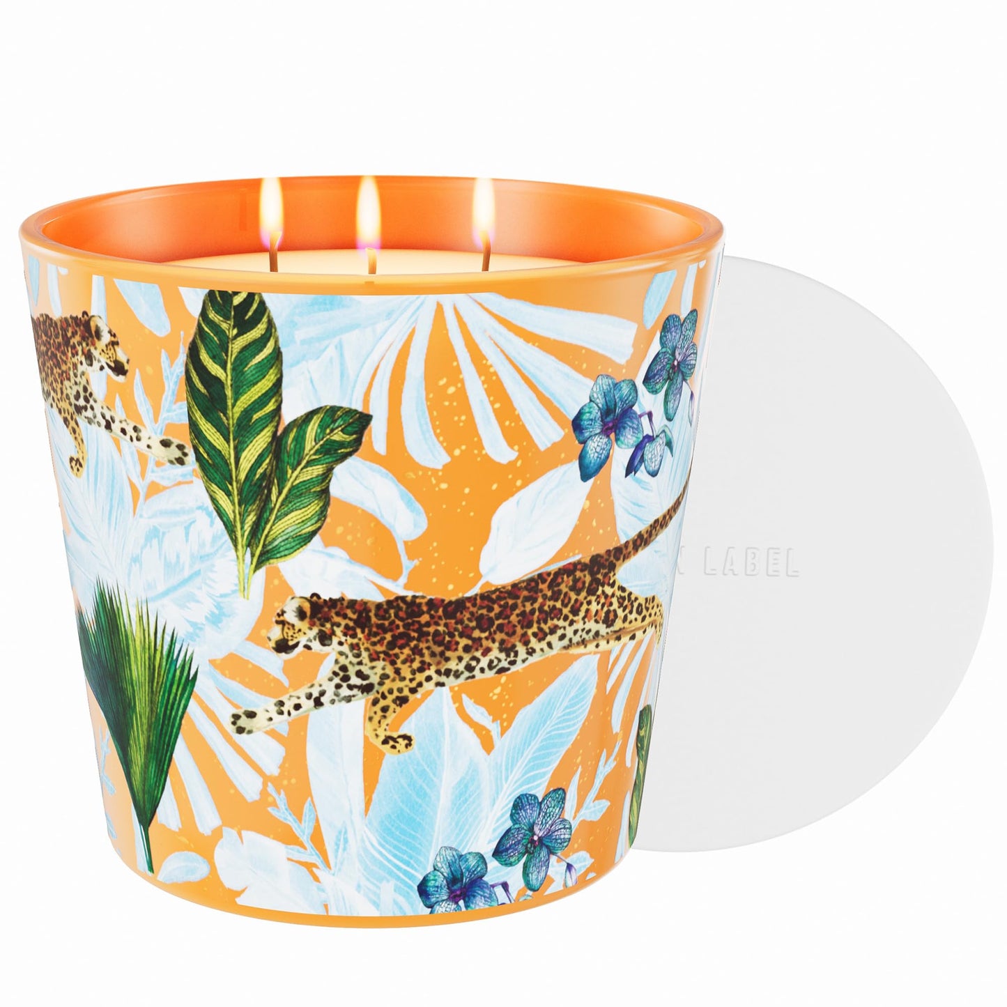 Mandarin Peach Scented Candle, 30oz Natural Soy Wax Non Toxic, 3 Wick Large Aromatherapy Candles for Home Scented, 100+ Hours Long Lasting,Clean Brun, Luxury Canle Gift for Women,Stress Relief,SPA
