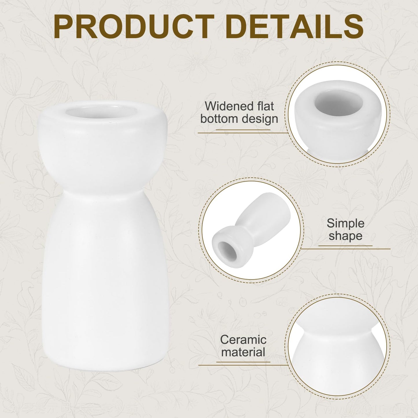 uxcell 2 Pack Candlestick Holder White Ceramic Taper Candle Holder Candle Stand Holders Modern Style Decoration for Centerpiece Tabletops Anniversary