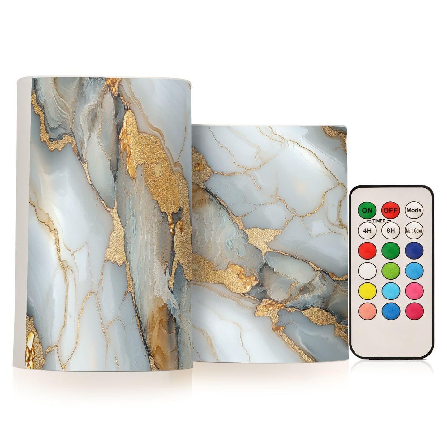 Zathe Flameless Candles Color Changing Flameless Candle Lantern for Outdoor Marble White White