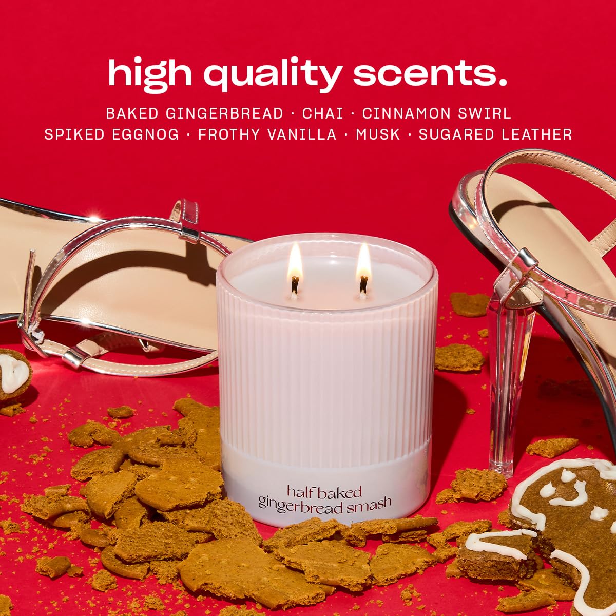 Half Baked Harvest Gingerbread Smash Holiday Scented Candle by Snif, Gourmand, Spicy, Vanilla Scent, 50+ Hours, 100% Cotton Fiber Wicks, Soy Wax Blend, Non-Toxic, Vegan, 8.5oz