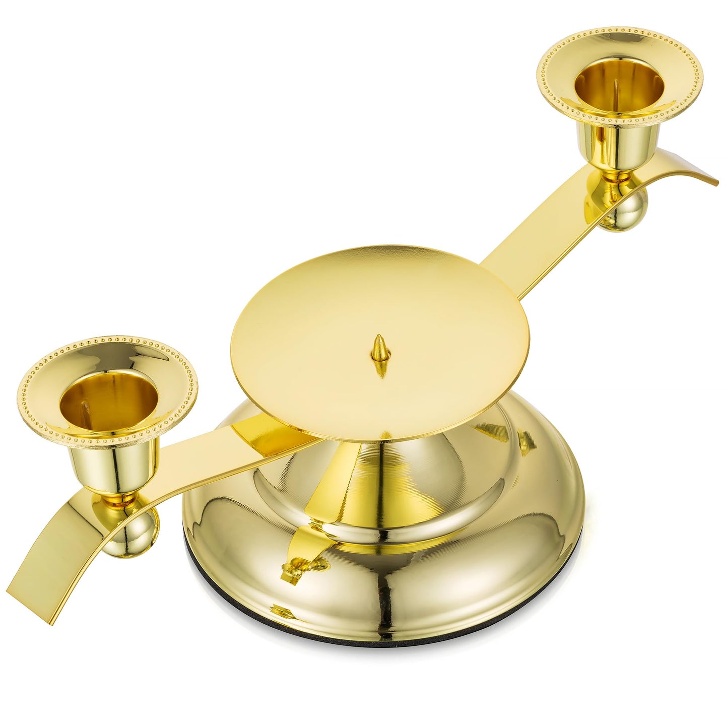 Unity Candle Holder for Wedding Ceremony Set - Romadedi 3 Arm Metal Gold Candle Stand for Pillar Taper Candlestick Unity Candles Centerpiece Decor Bride Reception Anniversary Decoration Gift