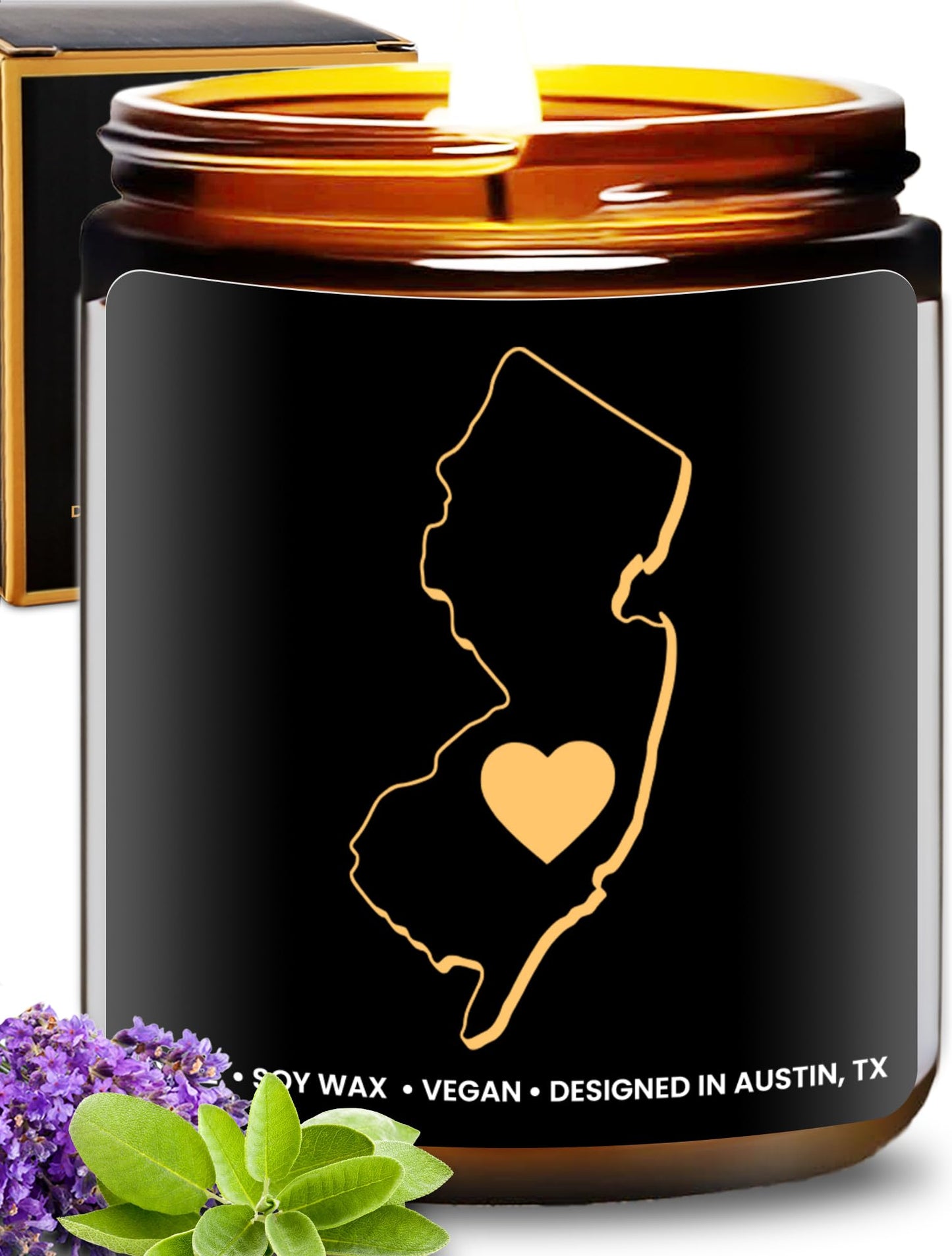 New Jersey Candle, Thoughtful New Jersey Themed Souvenir & Gifts for Men and Women, Unique State Gifts, Best Sentimental Gift for Moving Away, Ideal for Birthday, Christmas, Graduation, Gift Ready
