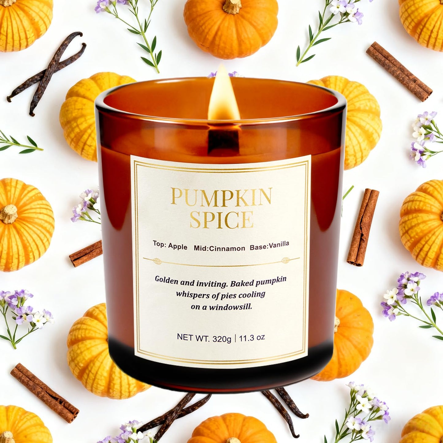 Scented Candles for Home,2 Pack Wood Wick Pumpkin Spice Scented Candles,22.6 oz Natural Soy Wax Candles with Gift Box,Long Lasting Candles for Home Decor,Gifts for Women