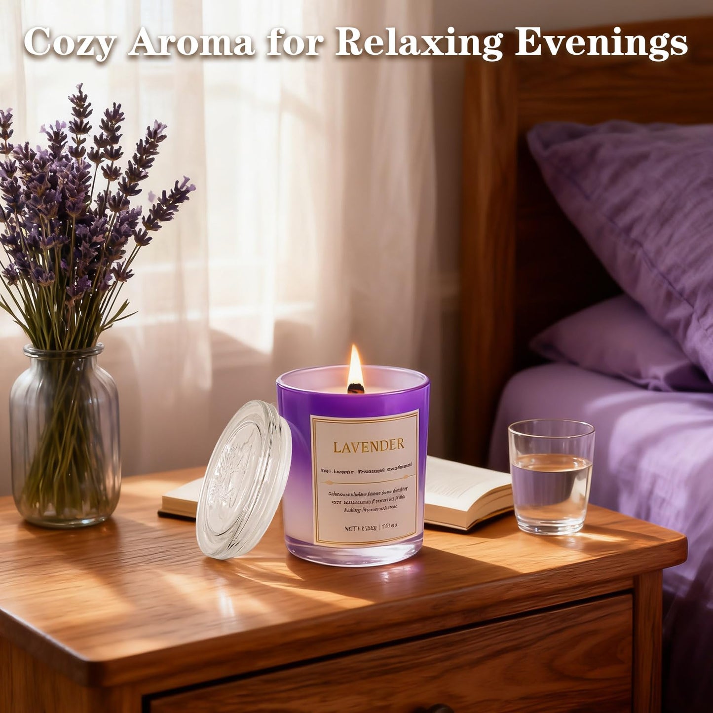 Scented Candles for Home,2 Pack Wood Wick Soy Wax Scented Candles with Gift Boxes, Long Lasting Relaxing Aromatherapy Candles for Home Decor, Holiday Gifts