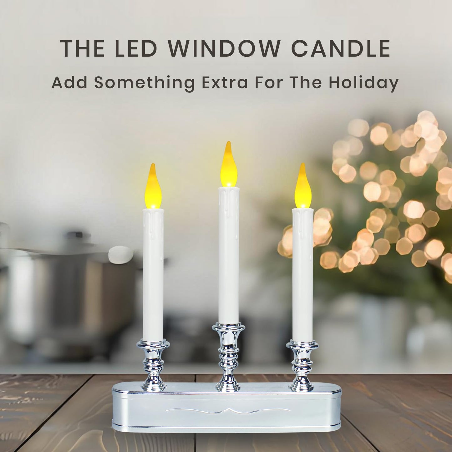Window Candles Battery Operated with Timer 8 Hours on and 16 Hours Off Led Warm White with Flicker Flame