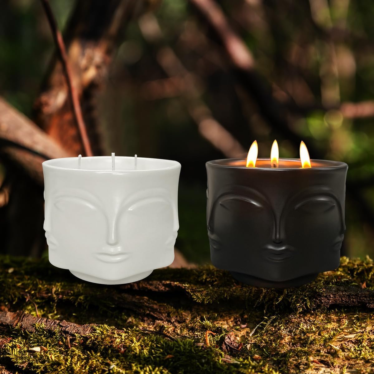 Strong Lavender 3 Wick Black Large Candle, 20oz, Ceramic, Outdoor Scented Candles, 100% Soy, for Home Scented, Yoga, Meditation, Patio, Table Decor, Beautiful Candle Jars