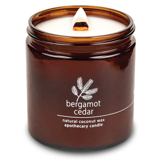 Hemlock Park Bergamot Cedar Apothecary Hand-Poured Scented Candle | Crackling Wood Wick, Botanical Fragrance & Coconut Wax | Up to 90 Hour Burn Time | 16 oz
