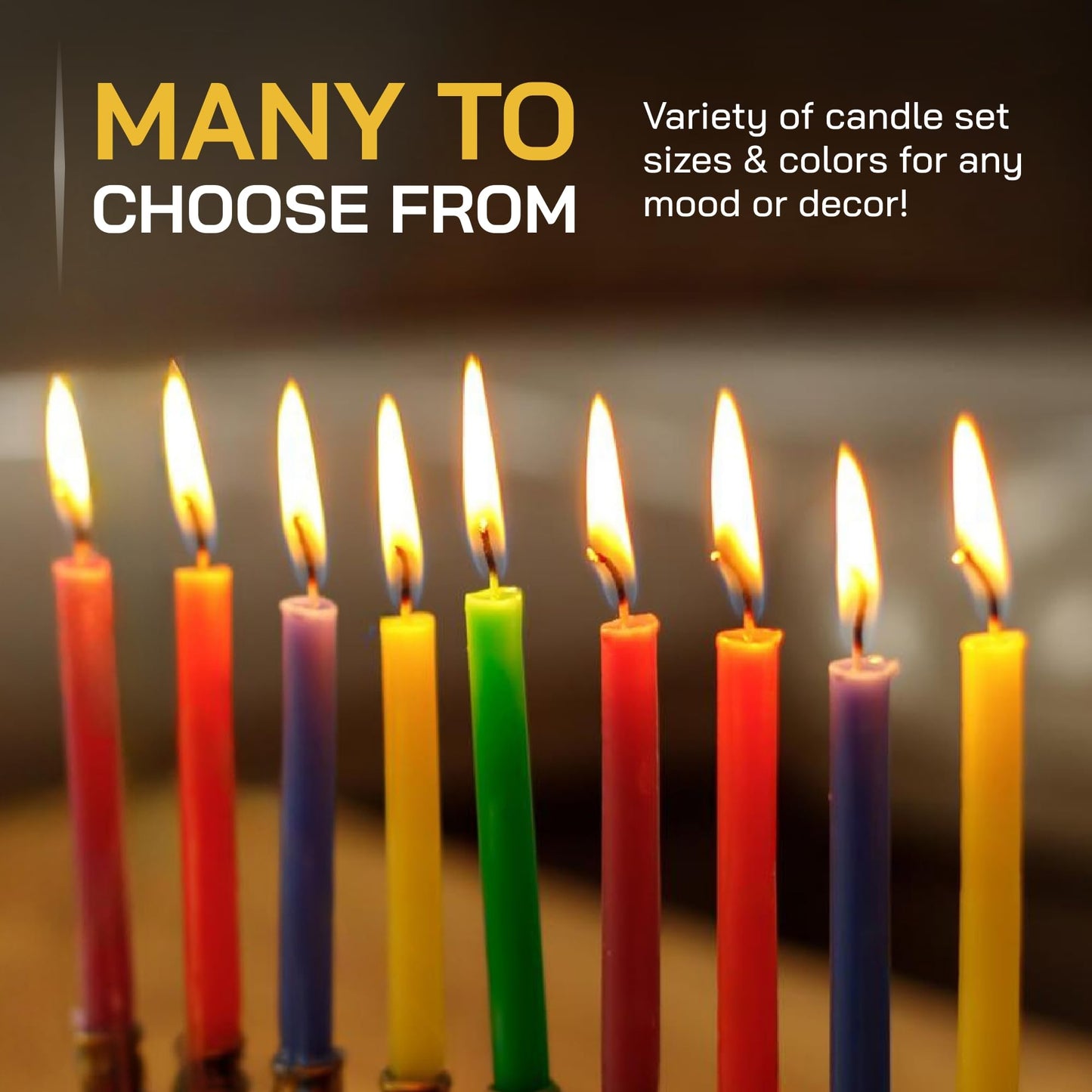 Danilovo Thin Taper Beeswax Candles - Honey-Scented, Decorative Candles Ideal for Birthday Decoration or Church Prayers - Yellow Drip Free, Tall & Smokeless Pack of 50 pcs, 6.4 x 0.22 inch