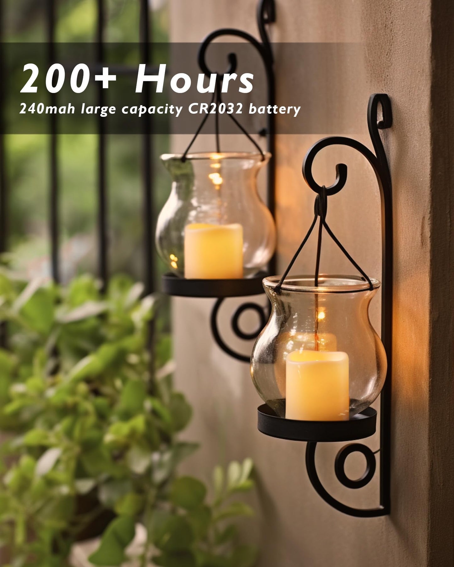Homemory 24Pack Flickering Flameless Votive Candles,200+Hour Electric Fake Candles,Battery Operated LED Tealight for Wedding,Table,Outdoor,Halloween,Christmas Decoration-Amber Yellow