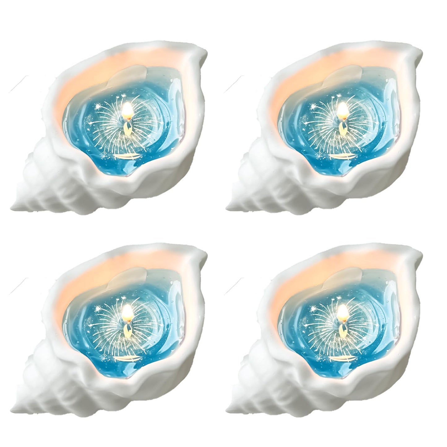 4 Pack Scented Candles for Home Small Candles Candles Gifts Sets for Women Men Birthday Thanksgiving Christmas Valentine's Mother's Day (Light Blue &Orange) (Fireworks)