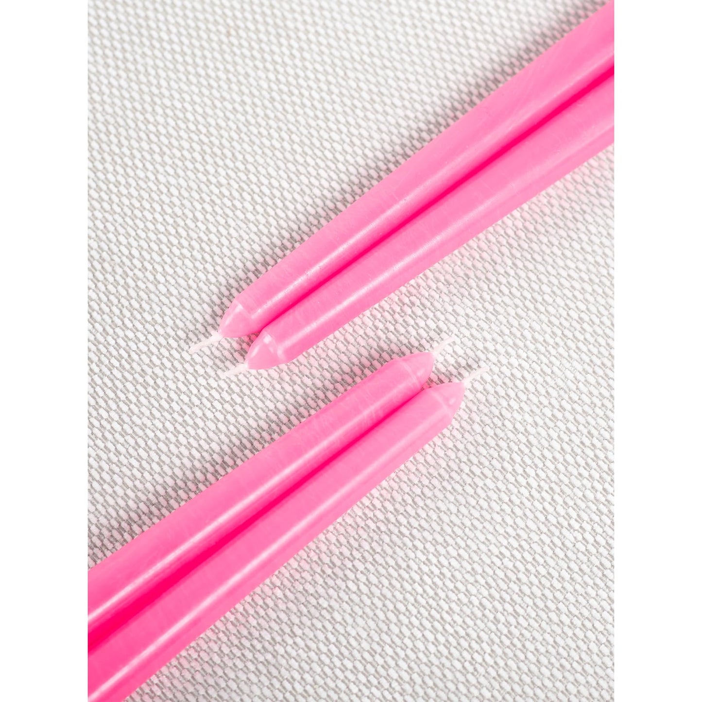CANDWAX 12 inch Taper Candles Set of 4 - Dripless and Smokeless Candle Unscented - Slow Burning Candle Sticks - Pink Candles Taper