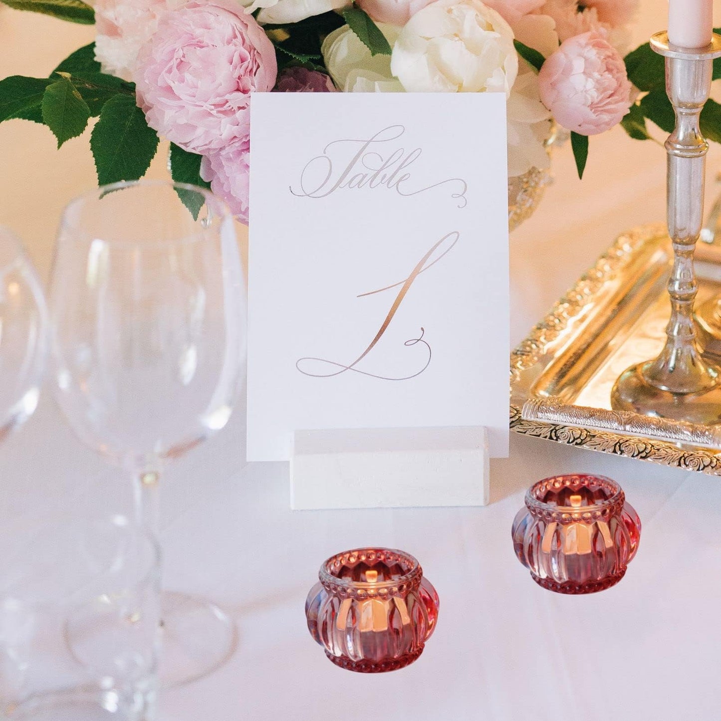 Woho 12pcs Rose Gold Tea Lights Candle Holder for Wedding Party, Glass Tealight Candle Holder for Valentines Day Decor, Votive Candle Holders for Home Decor