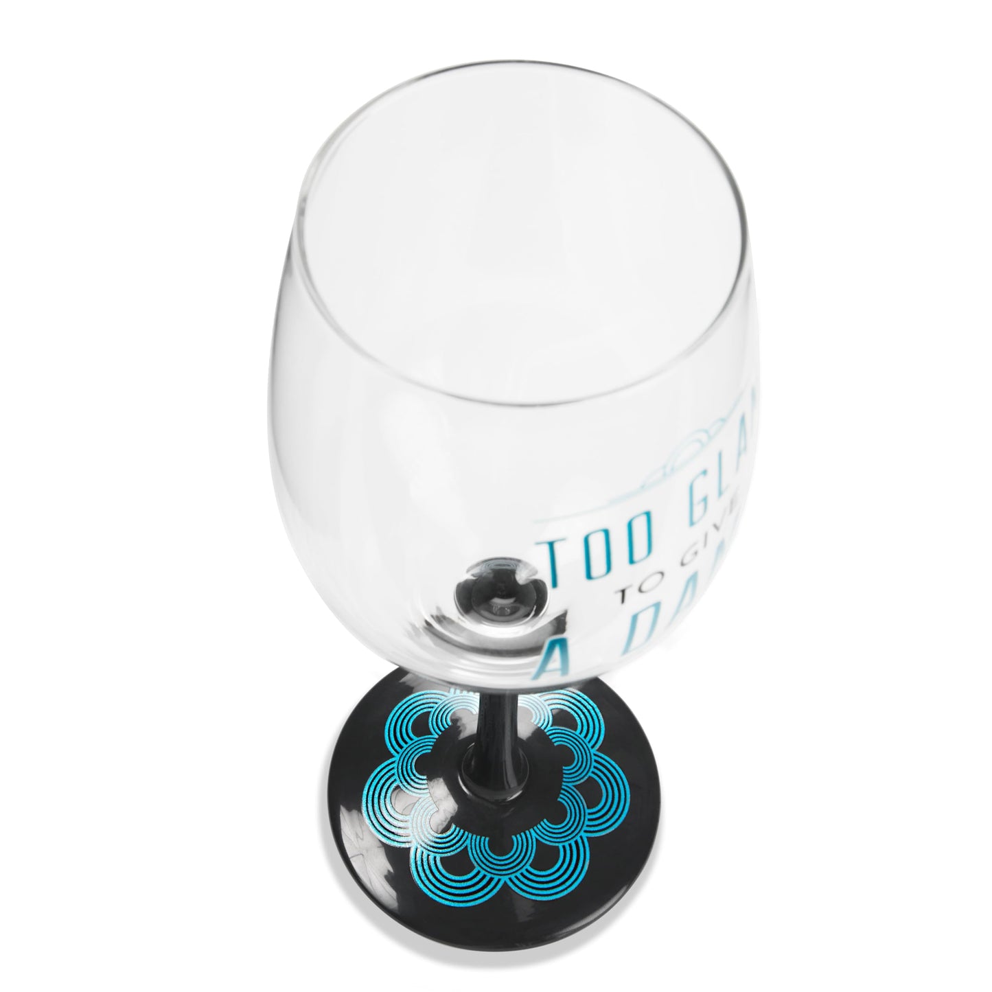 Pavilion Gift Company Pretty Inappropriate Too Glam To Give A Damn Wine Glass Candle Holder, Blue