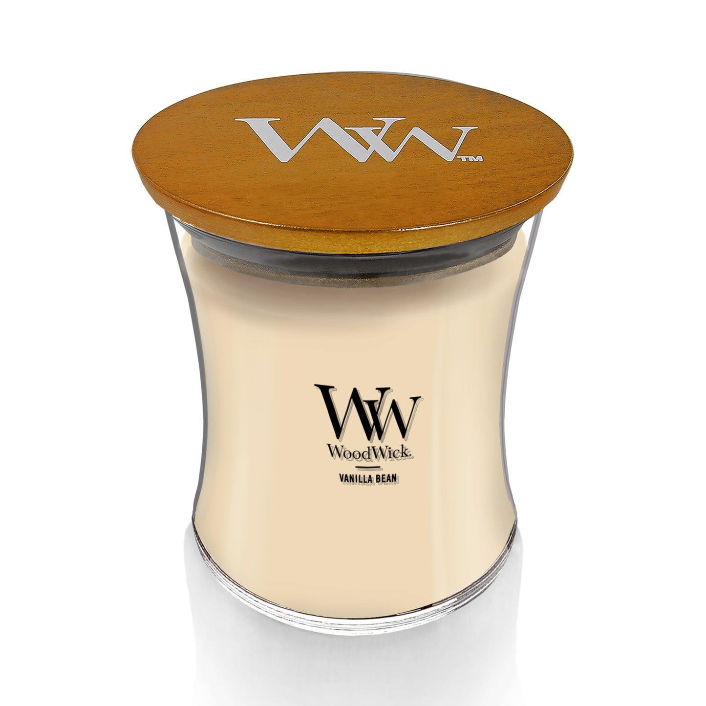WoodWick Vanilla Bean Holiday Candle Gifts for Women and Men, 9.7 oz Medium Hourglass Candle with Crackling Wick